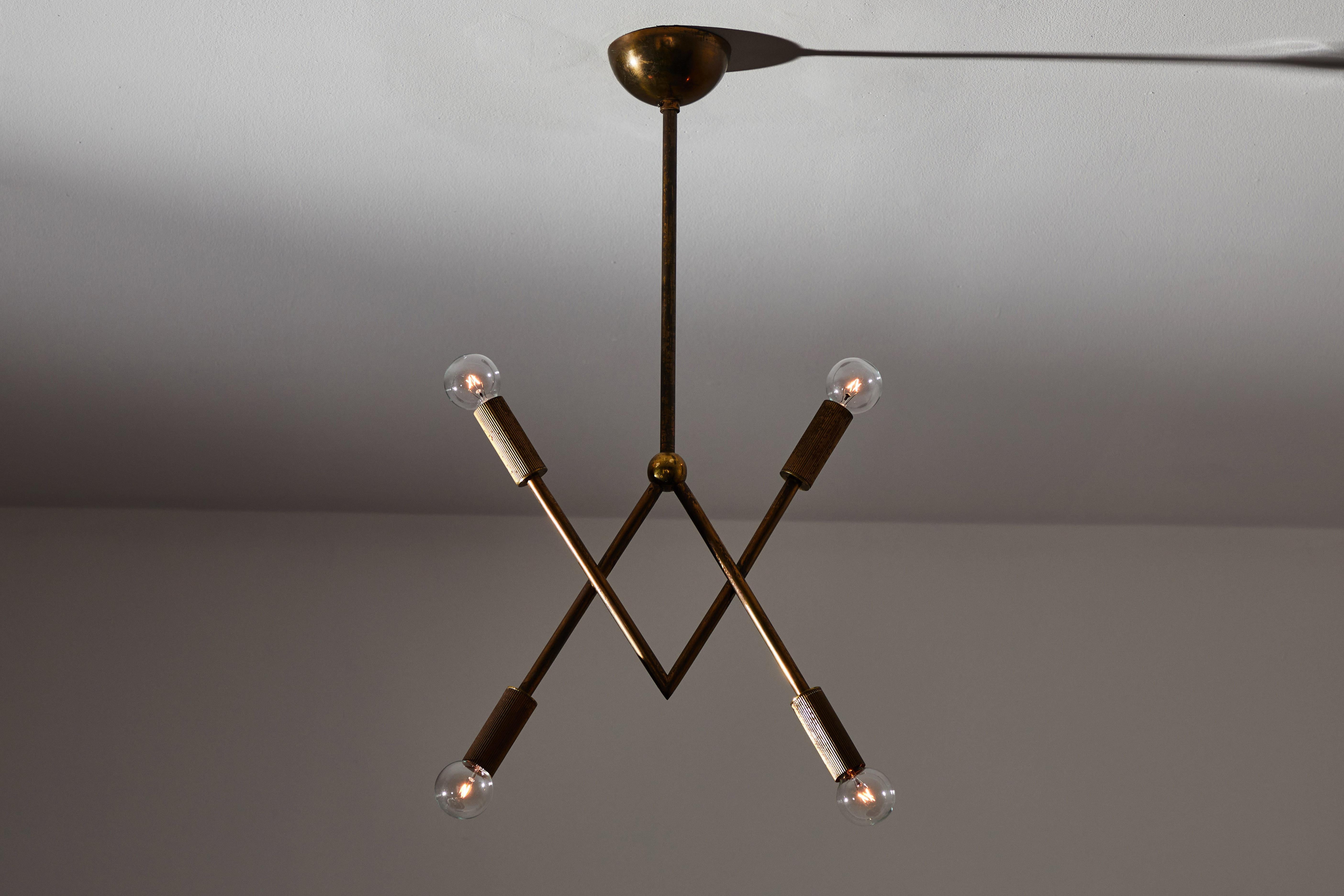 Mid-Century Modern Rare Suspension Light by Guglielmo Ulrich For Sale