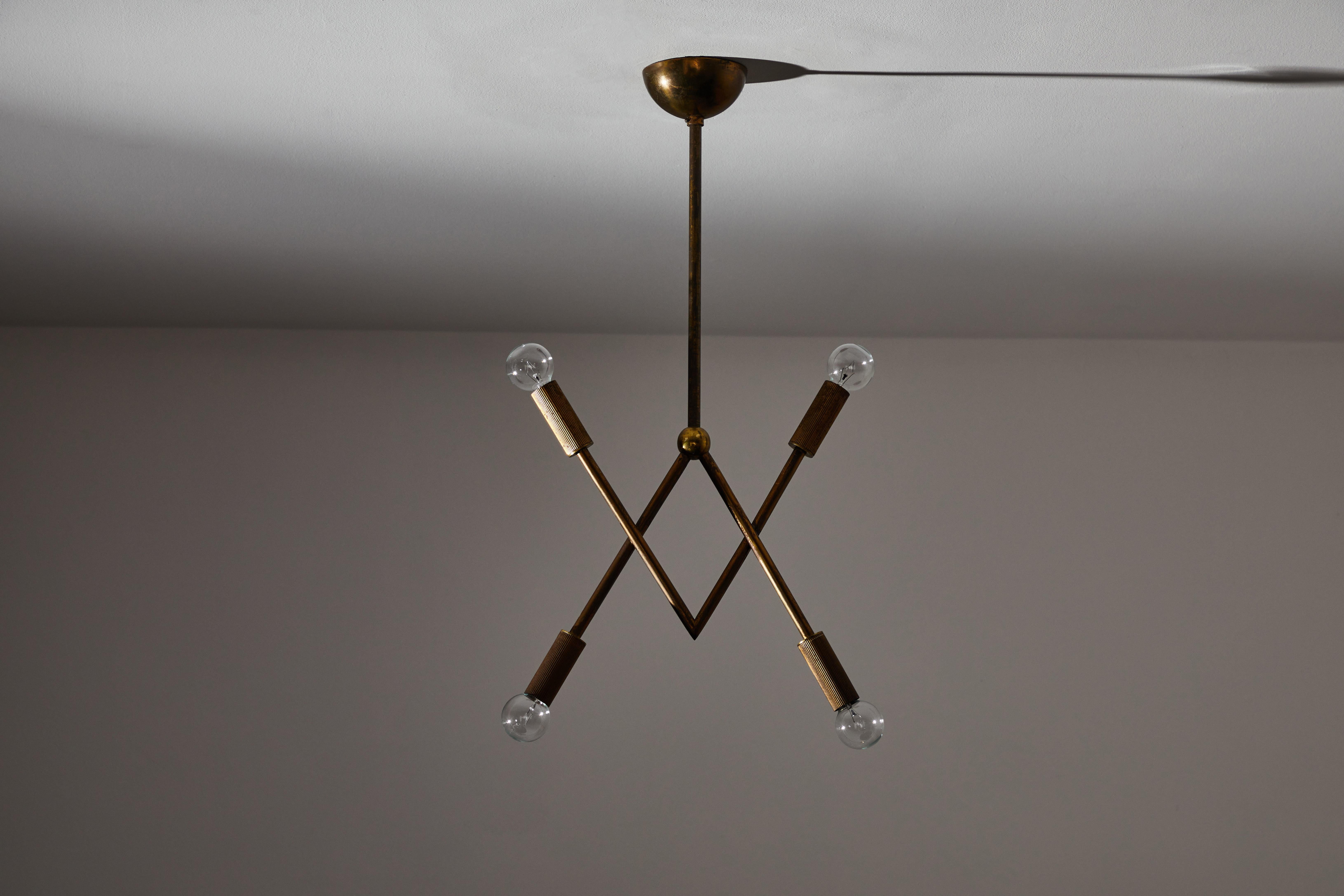 Mid-20th Century Rare Suspension Light by Guglielmo Ulrich For Sale