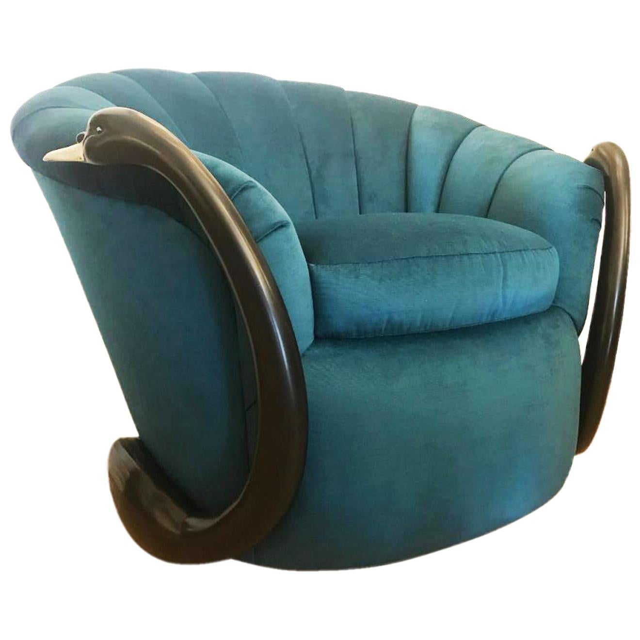 Rare Swan Leda Lounge Chair by Suzanne Geismar