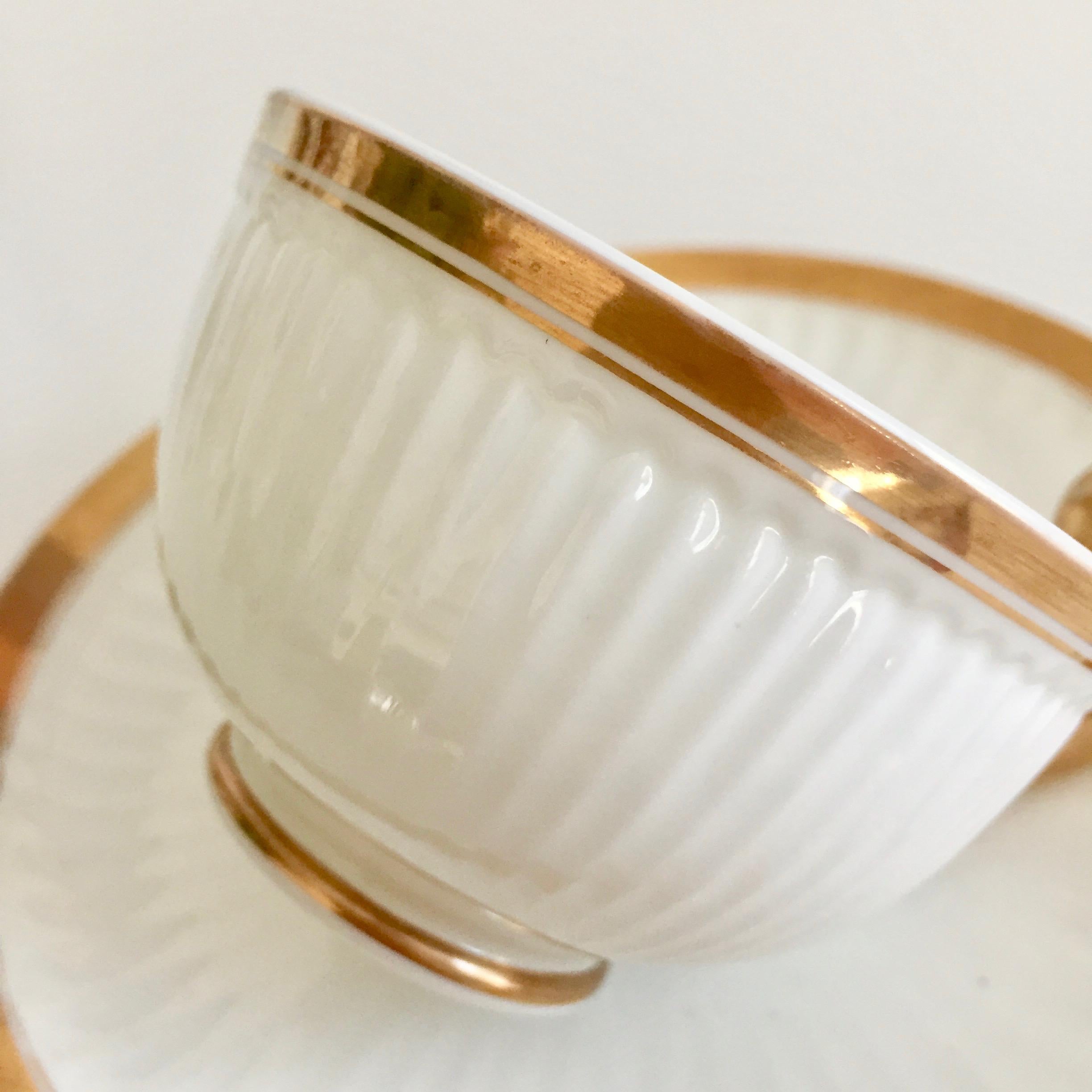 Swansea Porzellan Tee-Set:: Tee & Frühstückstasse weiß und vergoldet:: Regency ca. 1820 im Angebot 5