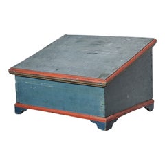 Rare Swedish Antique Blue Folk Art Box