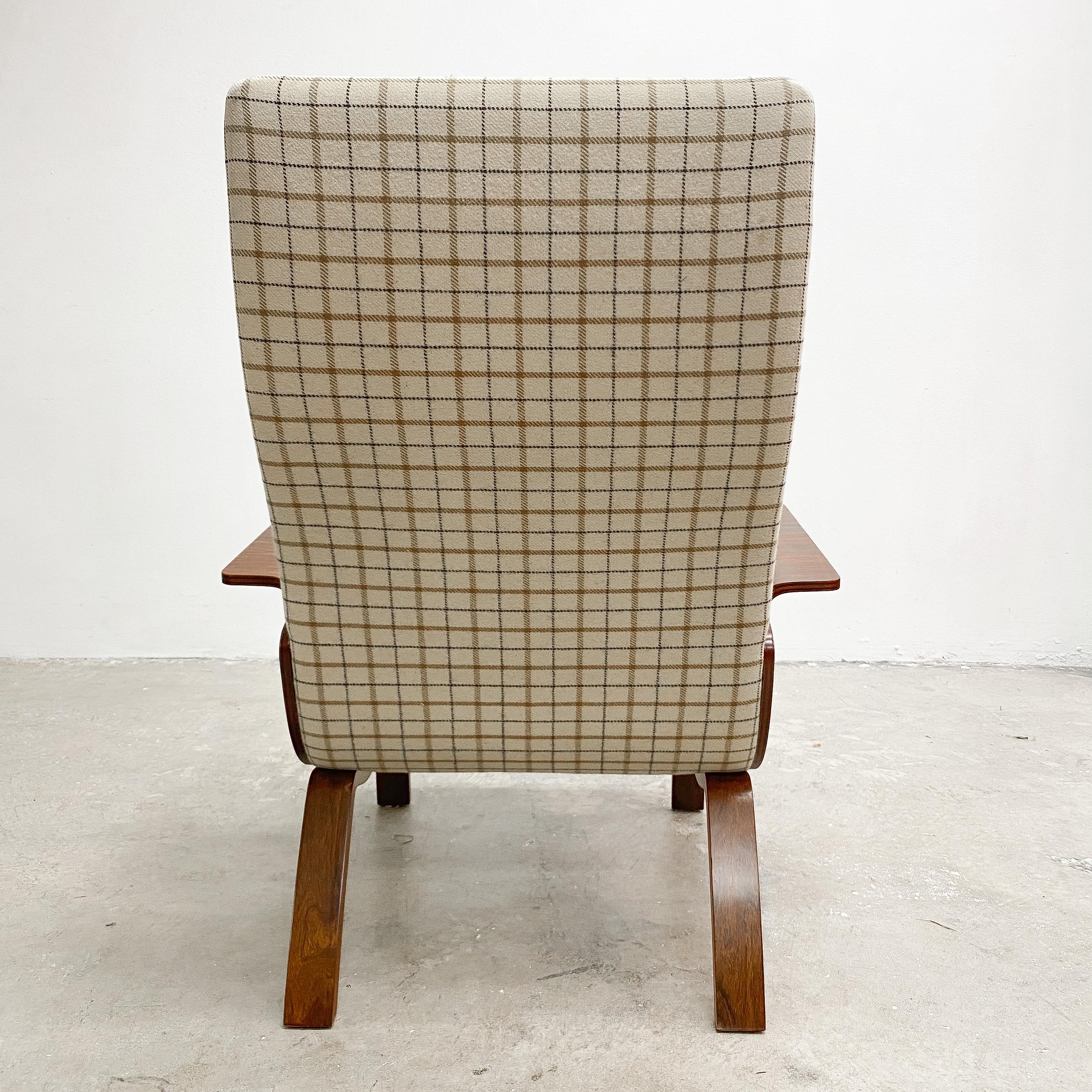 Mid-20th Century Rare Swedish Bent Plywood Brazilian Rosewood Armchair - Restored For Sale