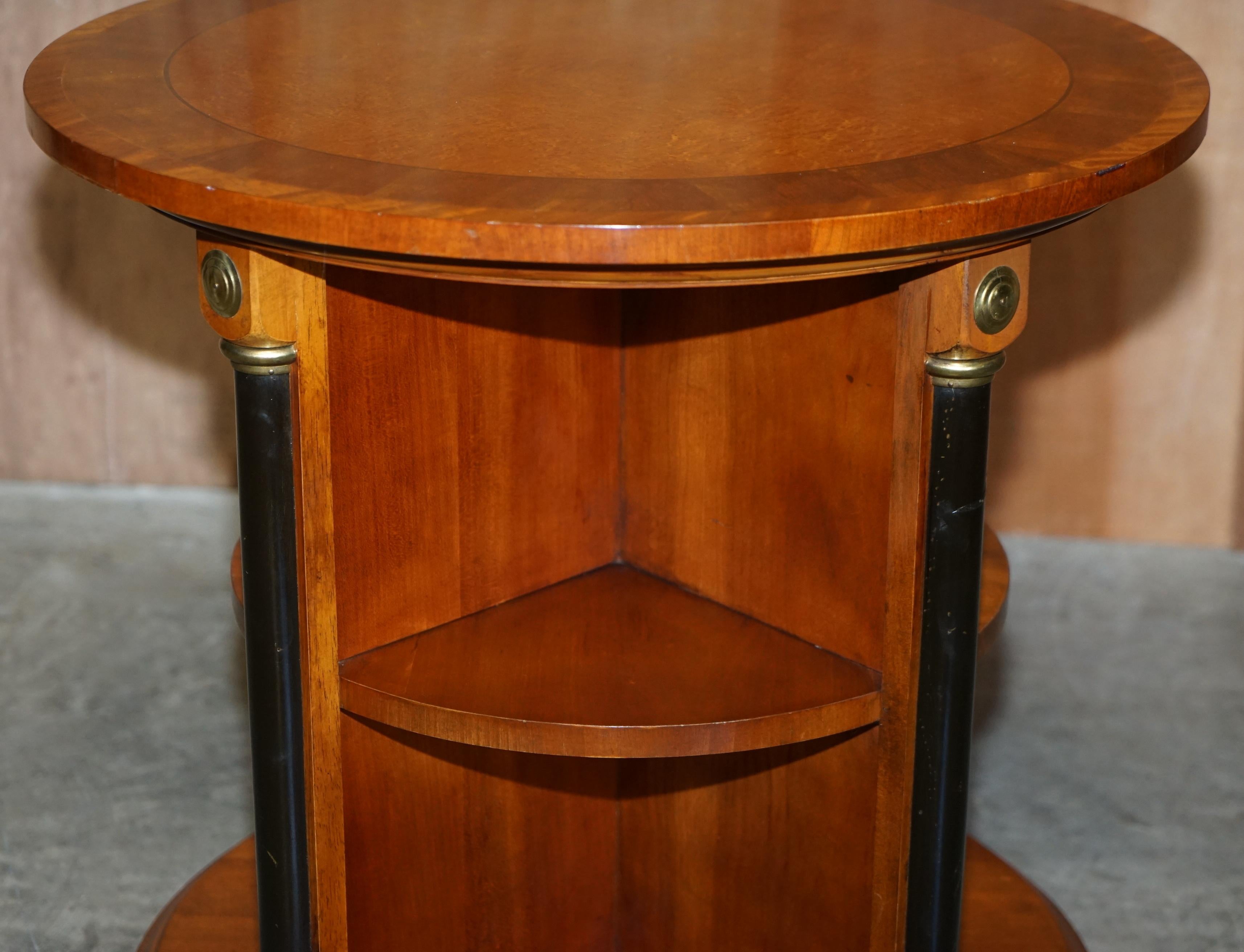 Rare Swedish Biedermeier Revolving Bookcase Book Table Burr Satinwood Table 6