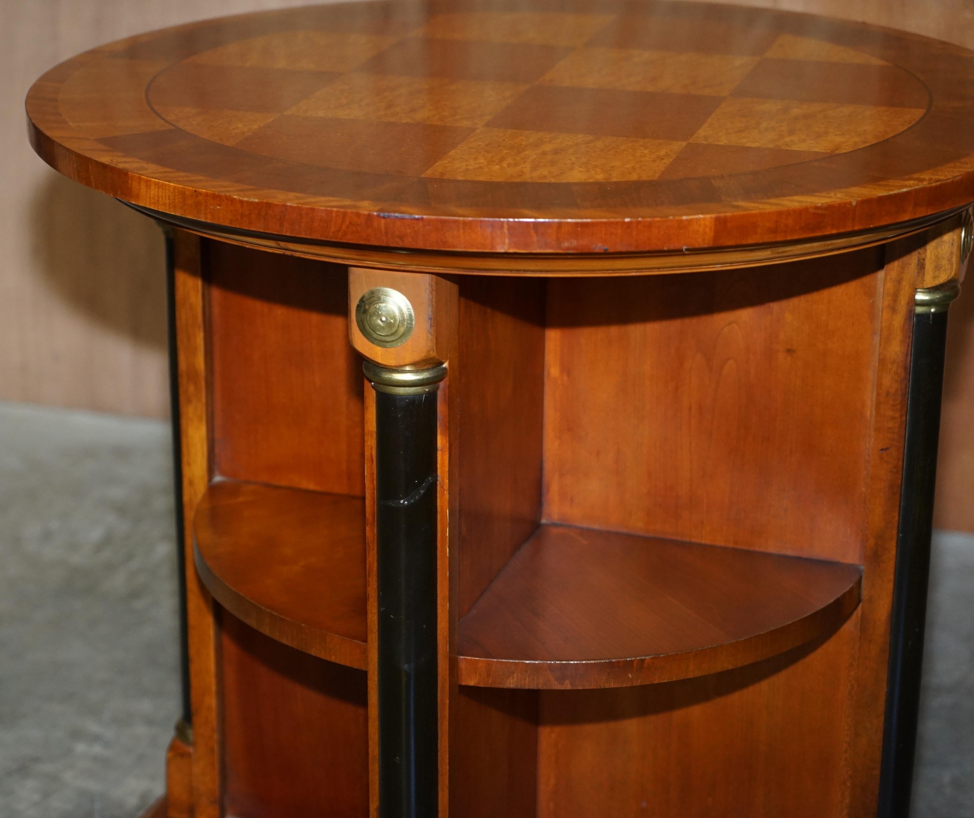 Rare Swedish Biedermeier Revolving Bookcase Book Table Burr Satinwood Table In Good Condition In West Sussex, Pulborough