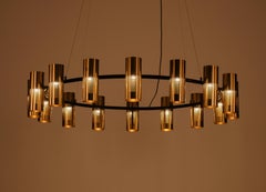 Rare Swedish Brass Chandelier, 1950s