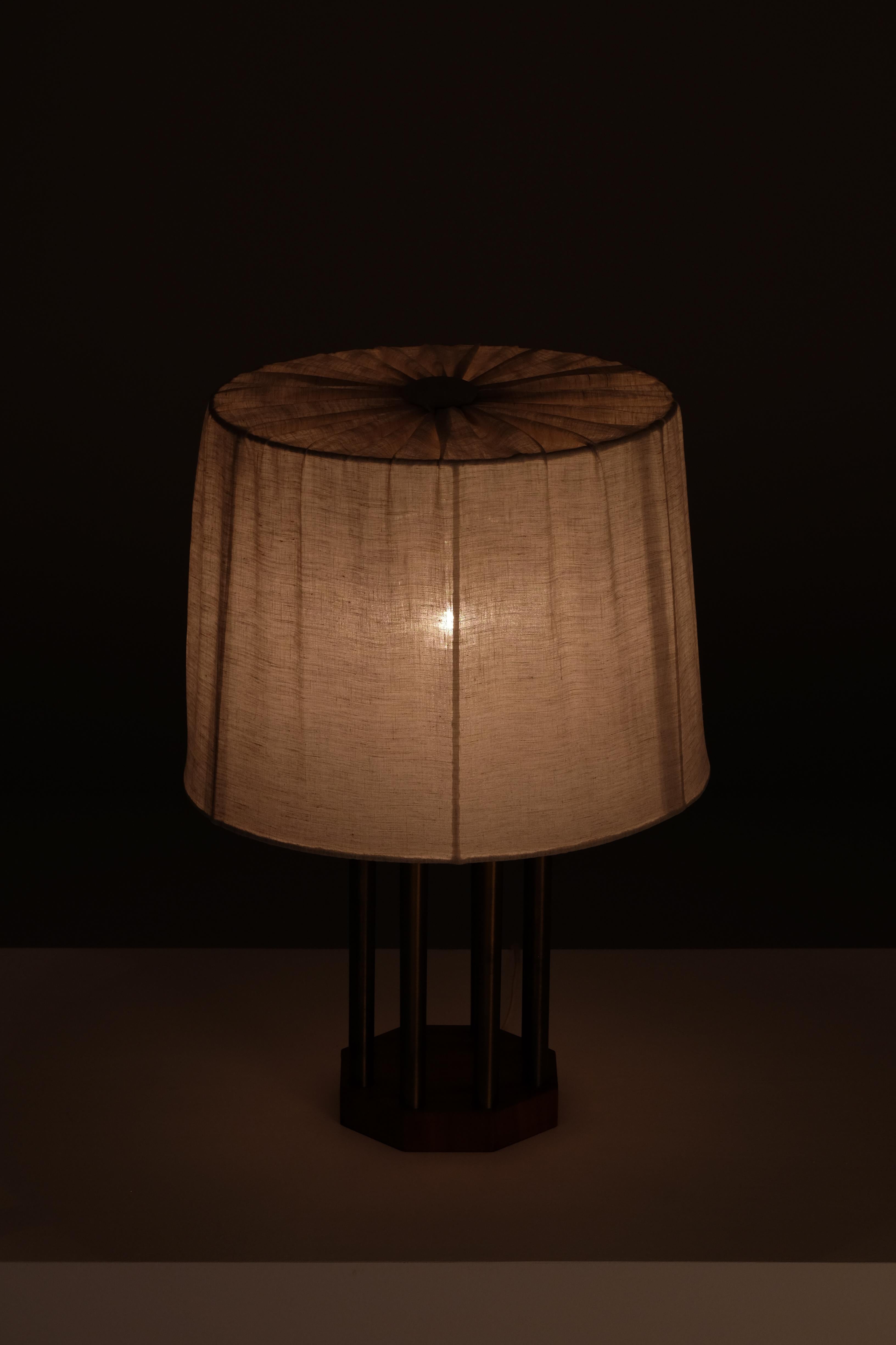 Mid-20th Century Rare Swedish Brass Table Lamp, 1950s For Sale