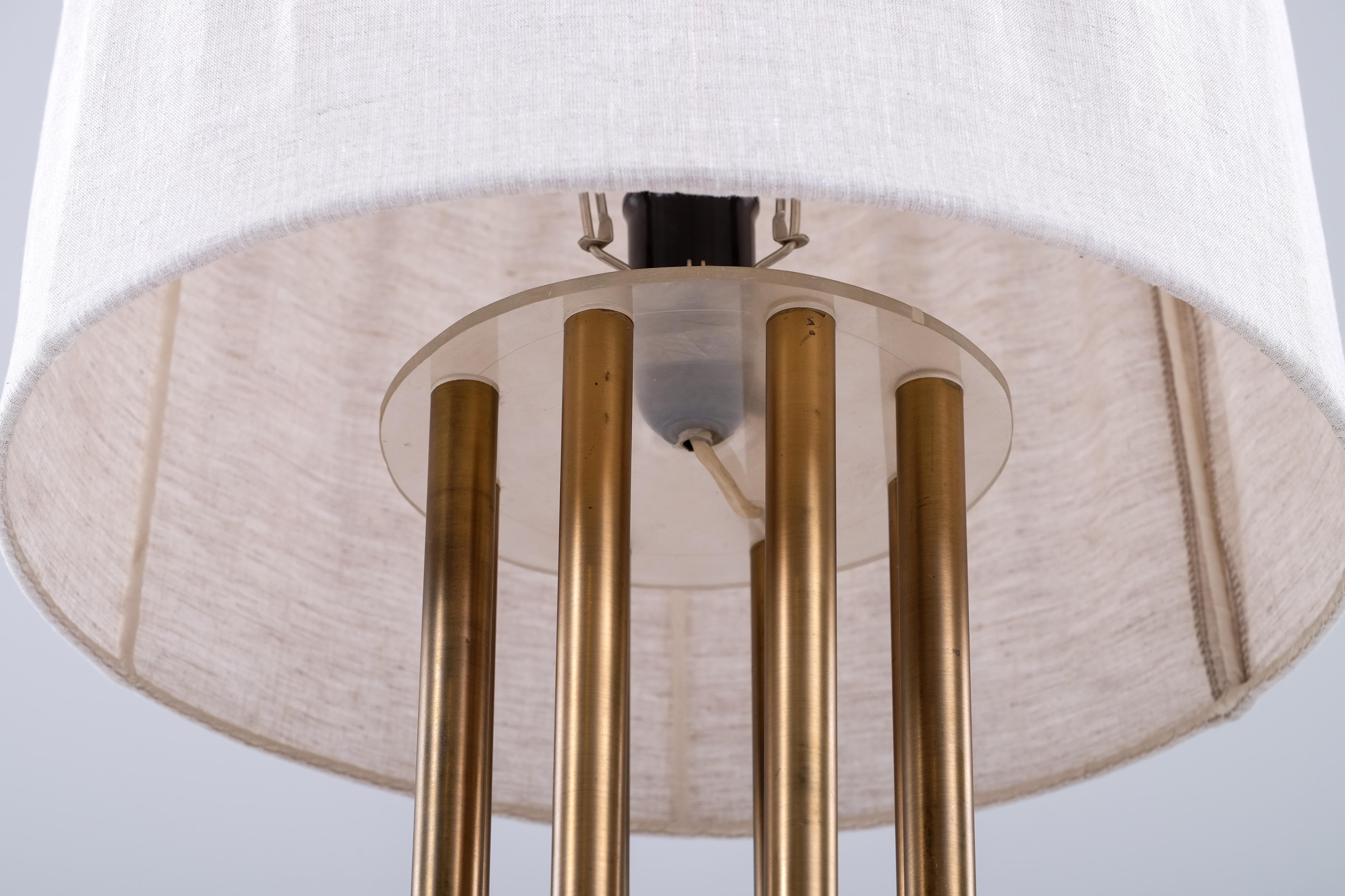 Rare Swedish Brass Table Lamp, 1950s For Sale 3