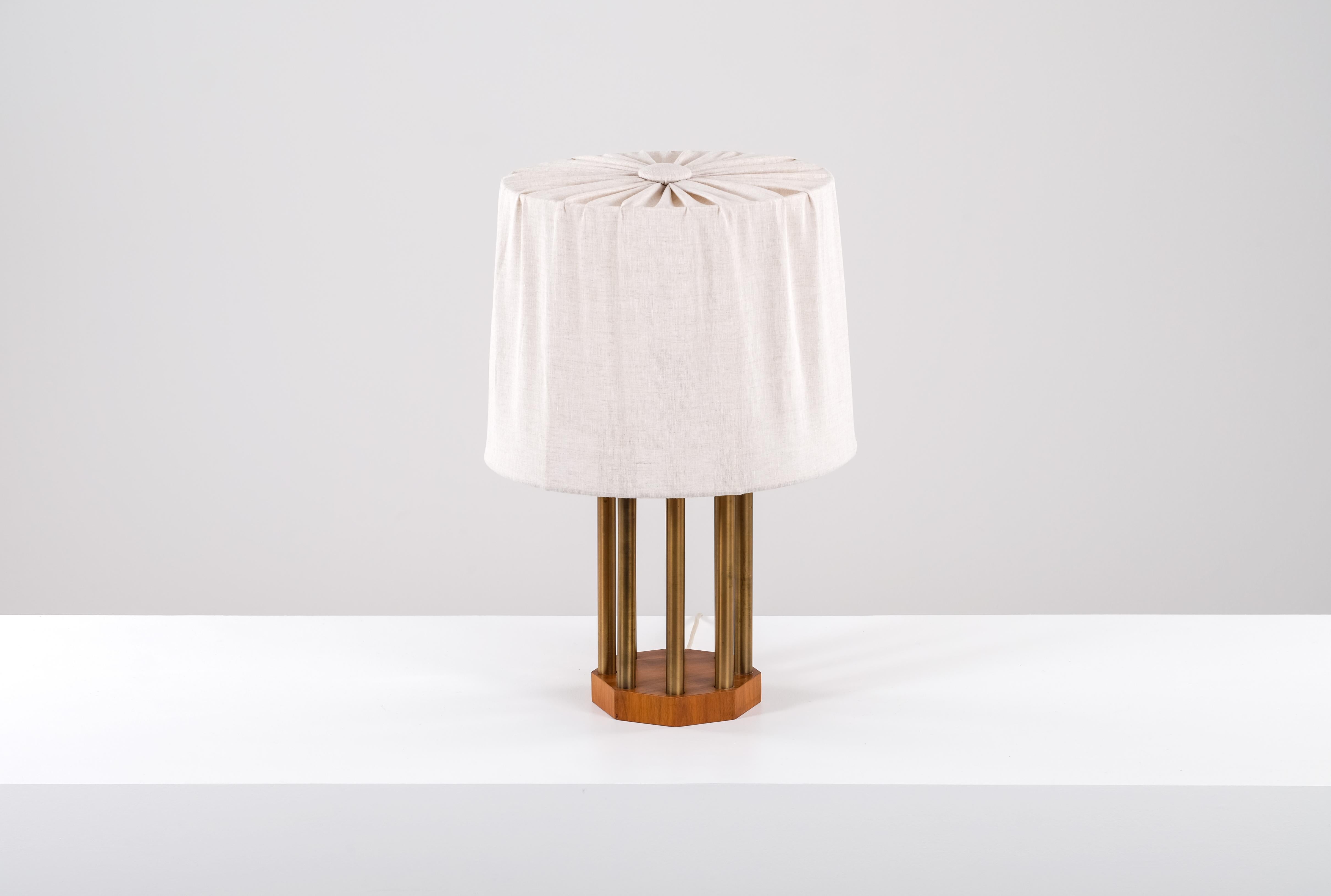 Rare Swedish Brass Table Lamp, 1950s For Sale 4