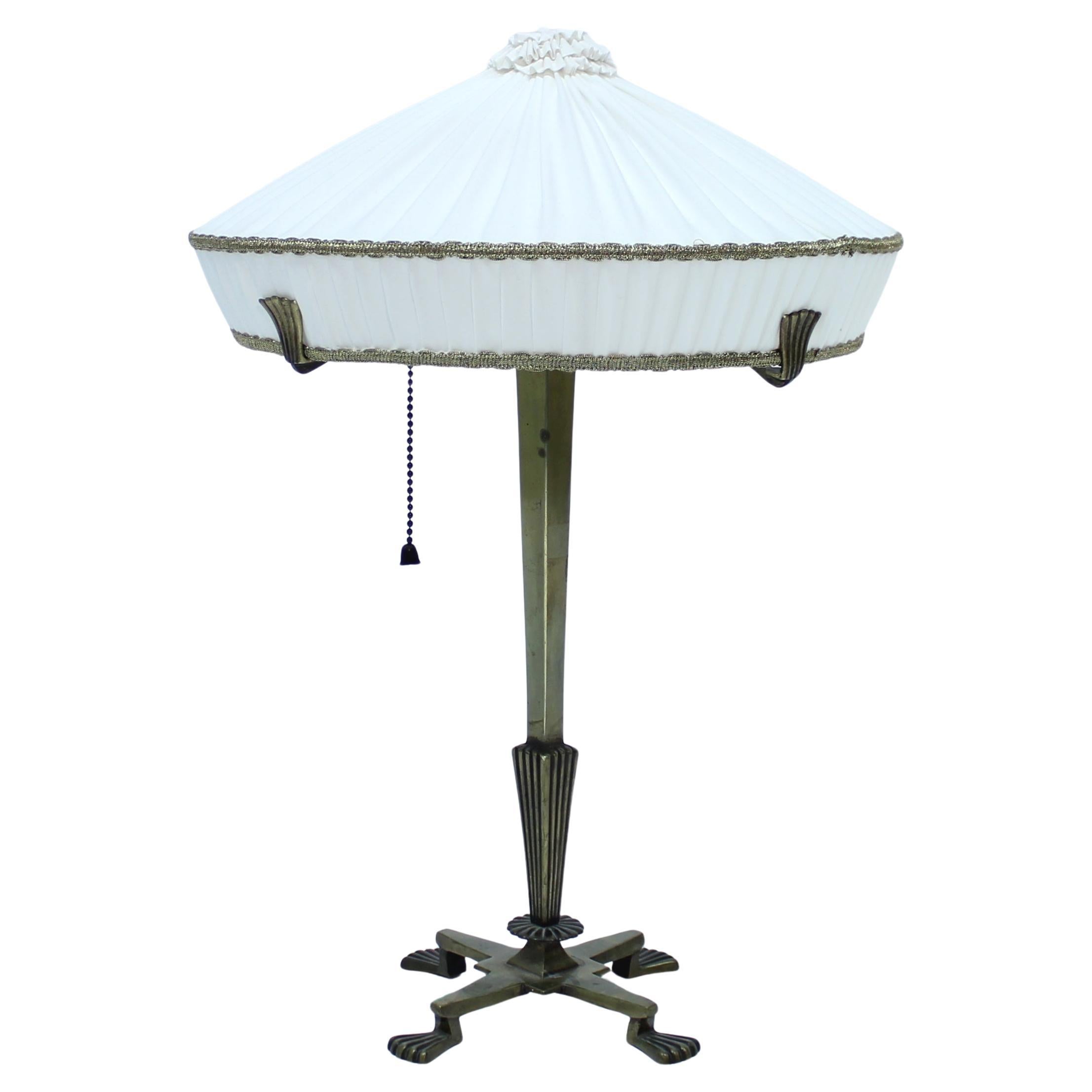 Seltene schwedische Messing-Tischlampe von CG Hallberg, Elis Bergh zugeschrieben, 1920er Jahre