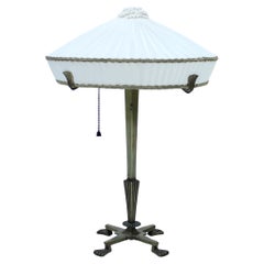 Rare Swedish brass table lamp by CG Hallberg, attributed to Elis Bergh, 1920s