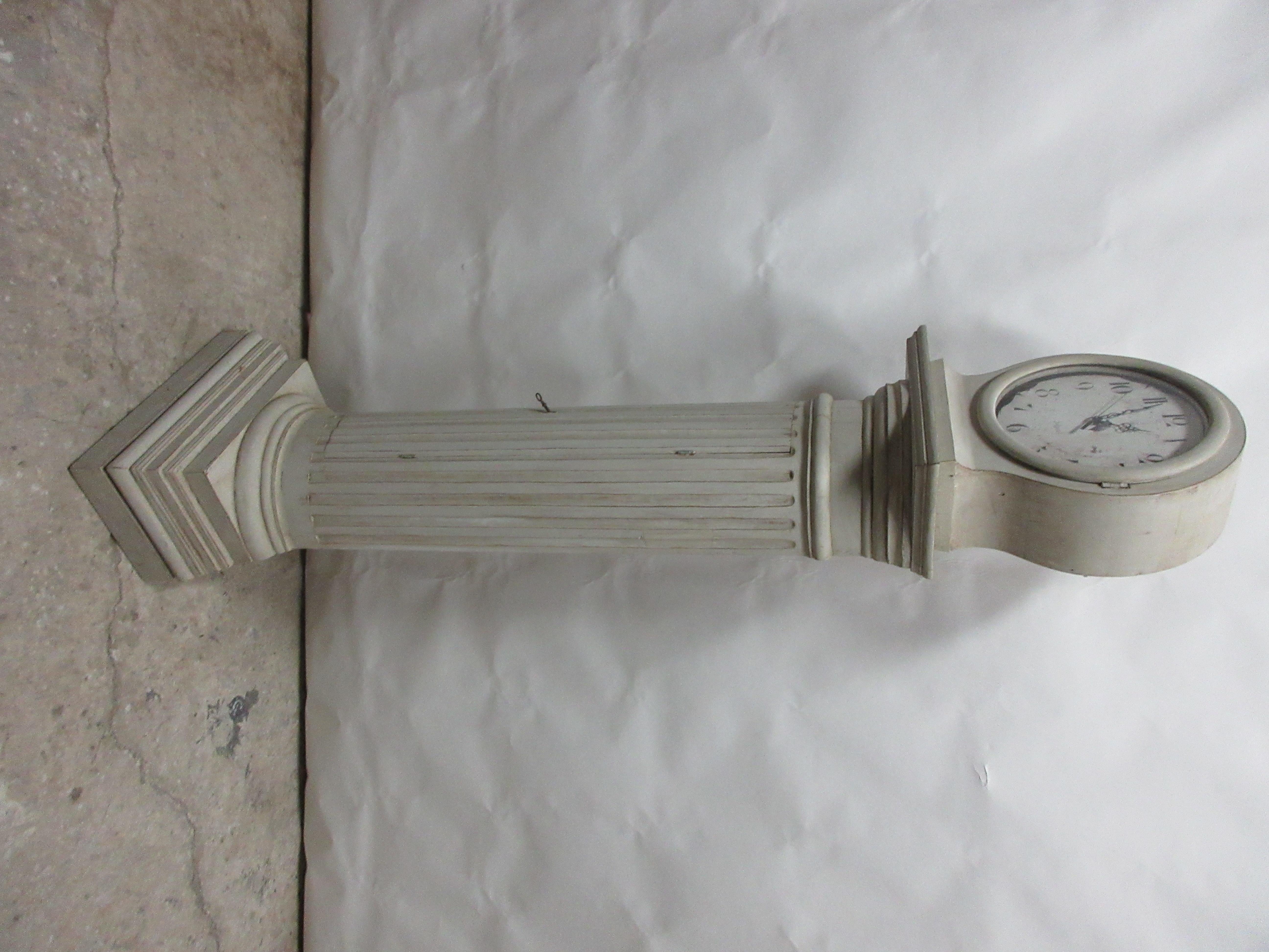 This is a very rare Swedish column mora clock.