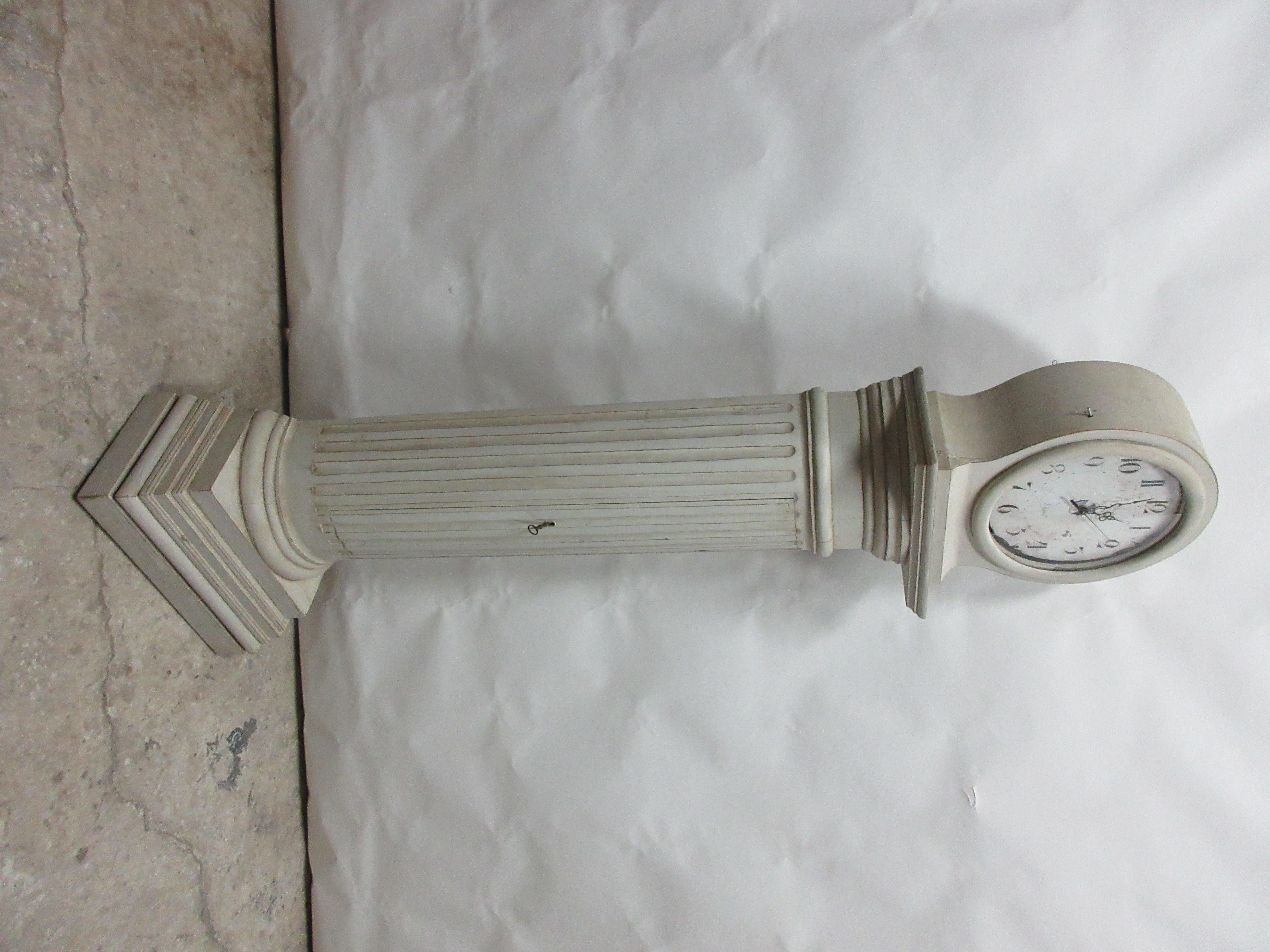 Country Rare Swedish Column Mora Clock For Sale