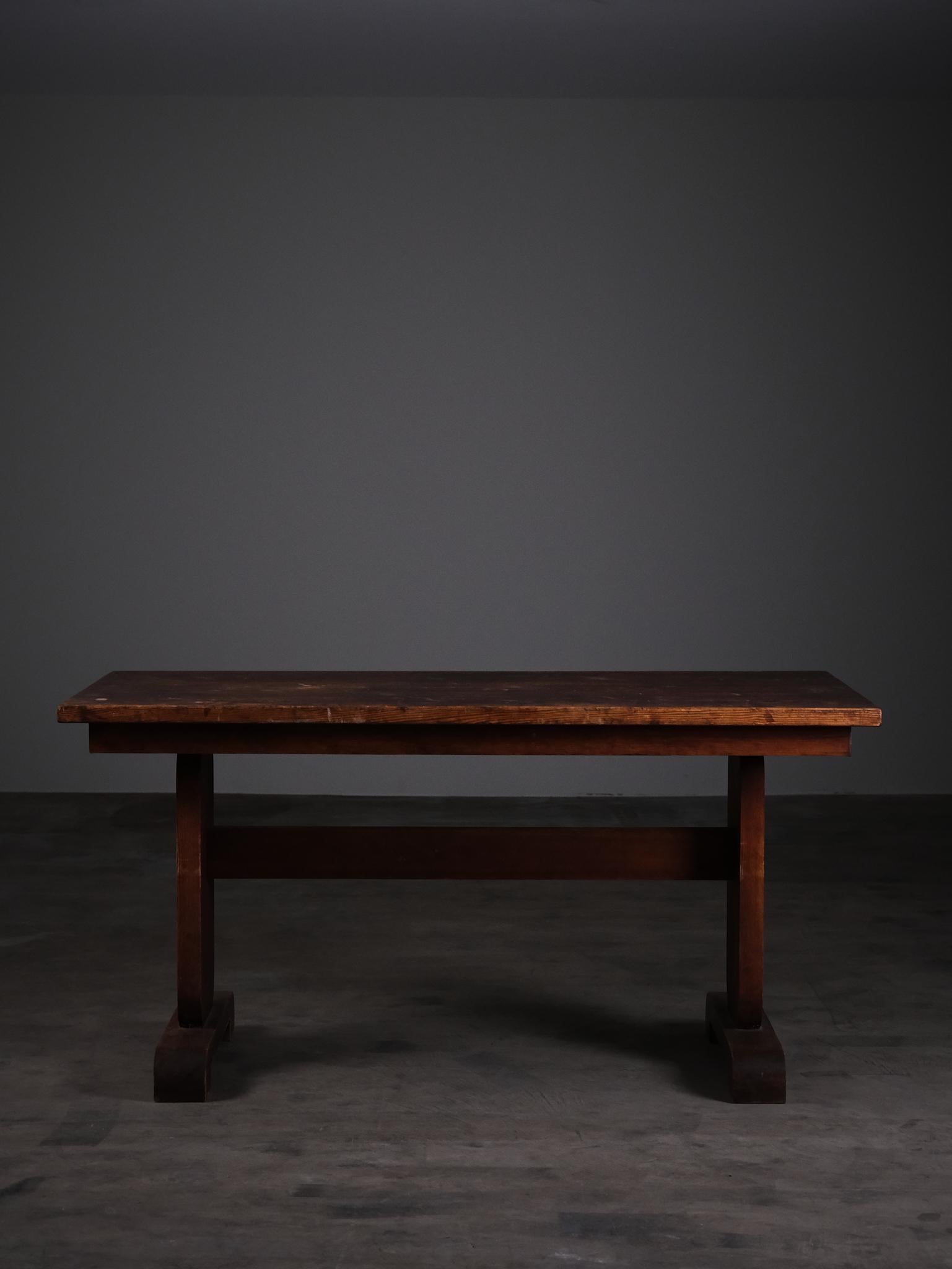 Rara mesa de comedor de pino de diseño sueco, años 30 Escandinavo moderno en venta