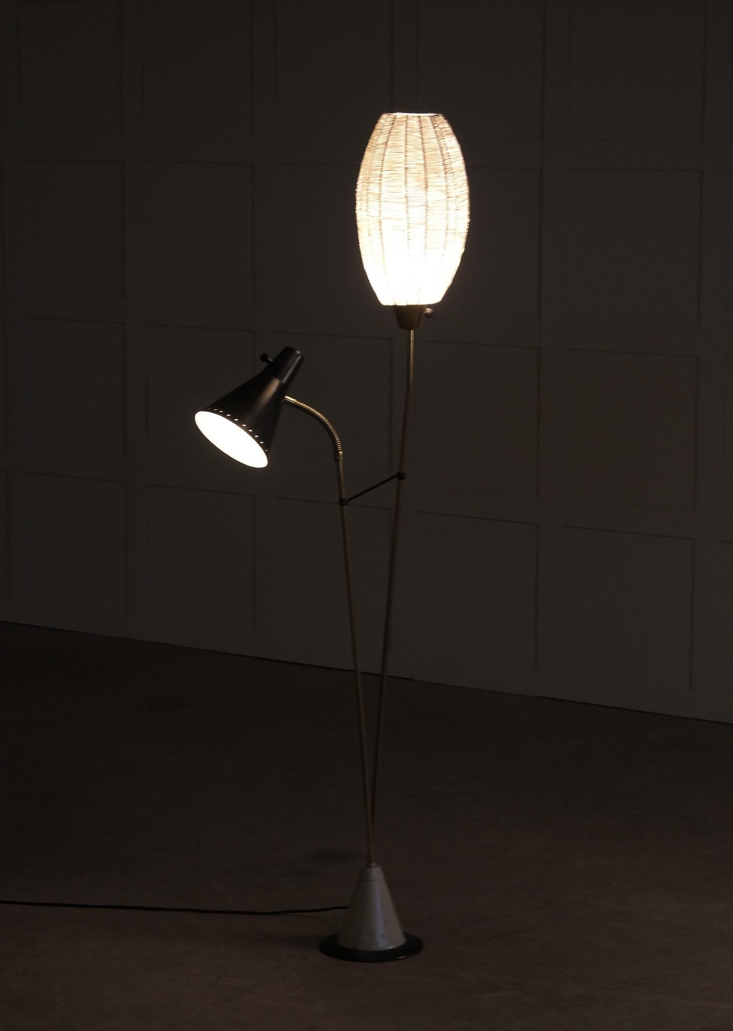 Rare Swedish Floor Lamp, 1950s In Good Condition For Sale In Stockholm, SE