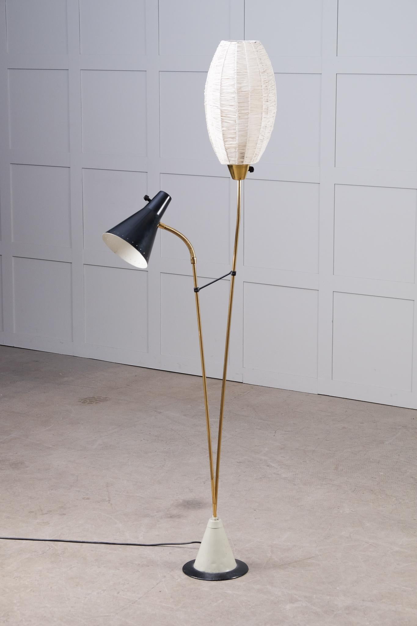 Mid-20th Century Rare Swedish Floor Lamp, 1950s For Sale