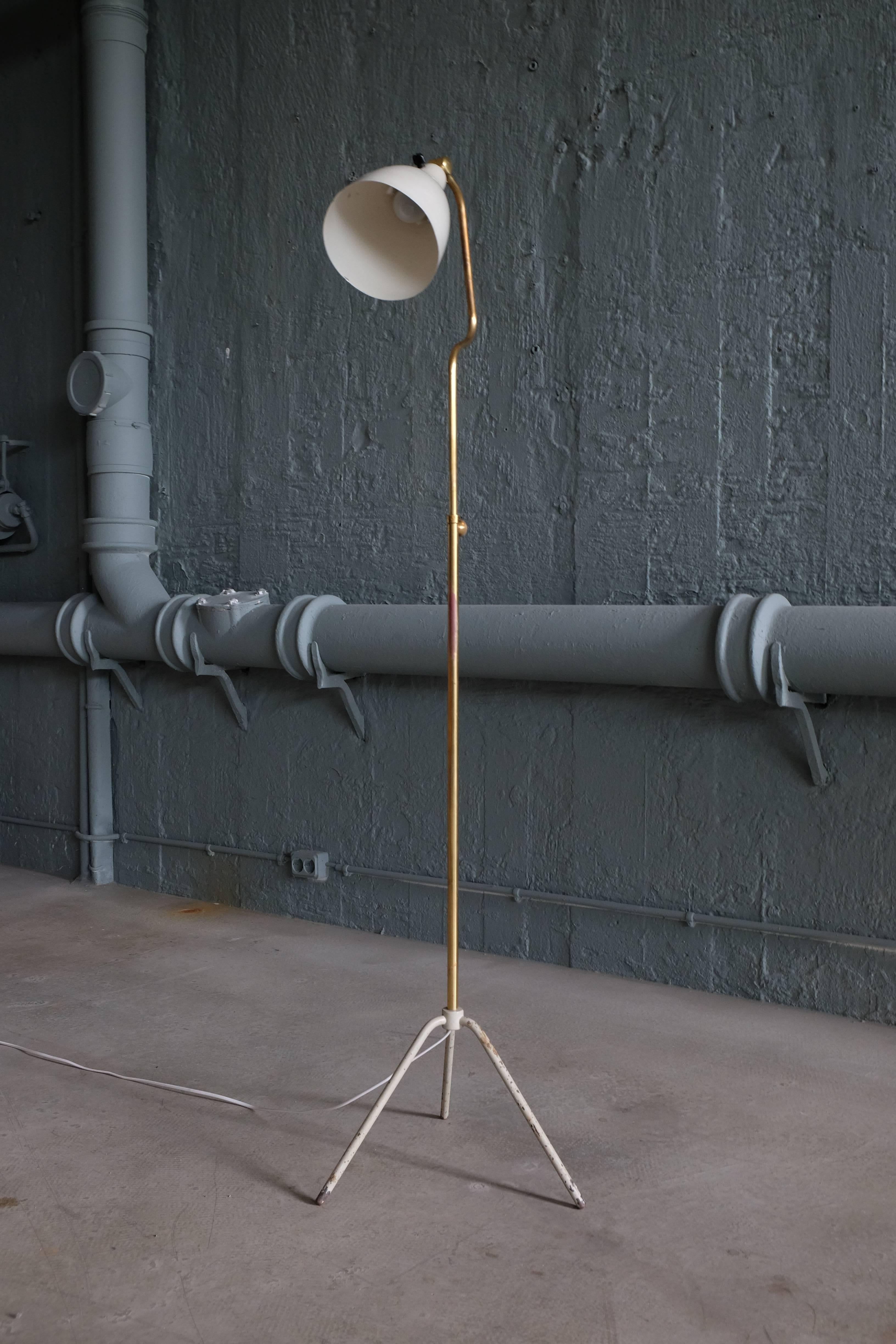 Brass Rare Swedish Floor Lamp, 1950s