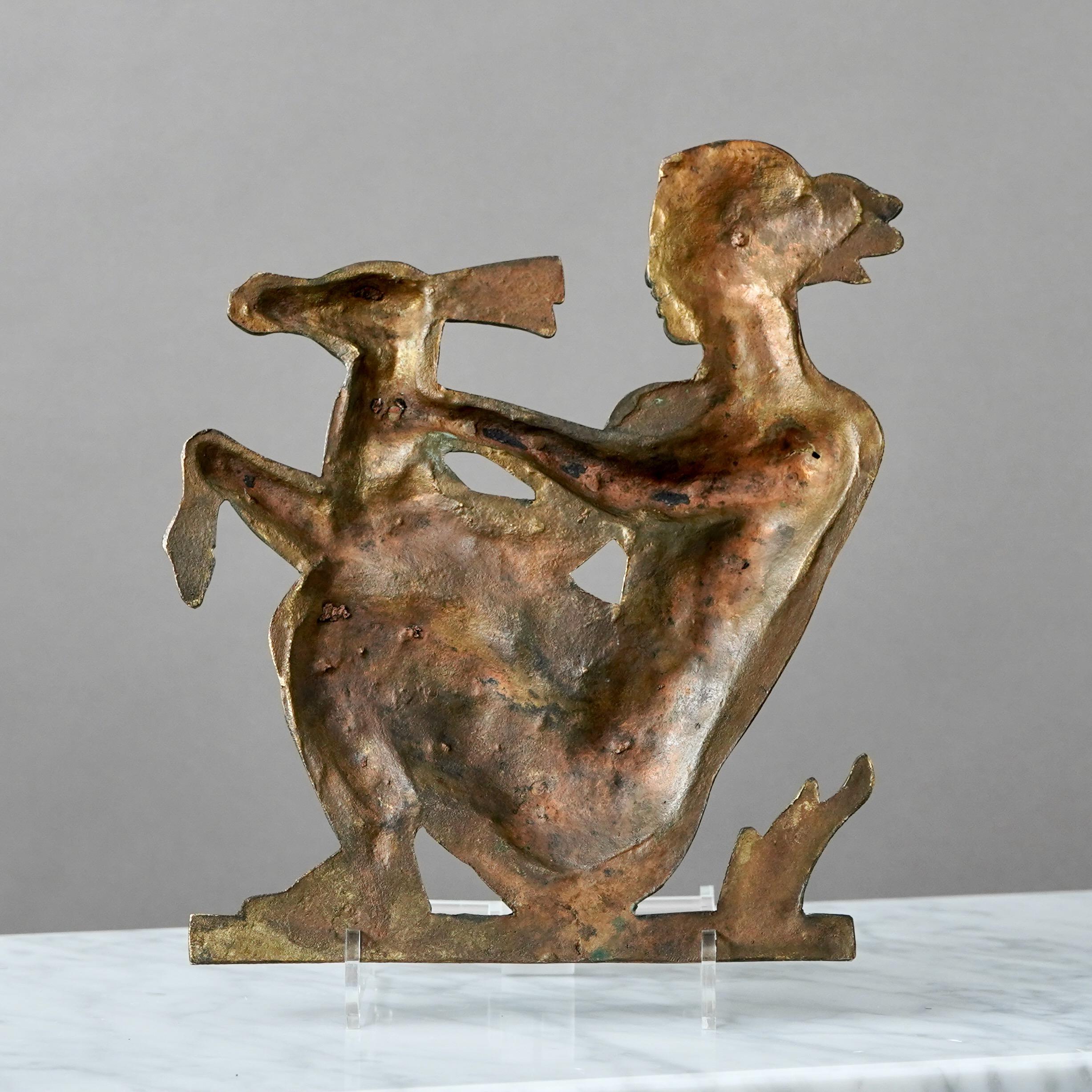 Seltene schwedische Grace-Bronze-Skulptur. Schweden, 1930er Jahre. (Gegossen) im Angebot
