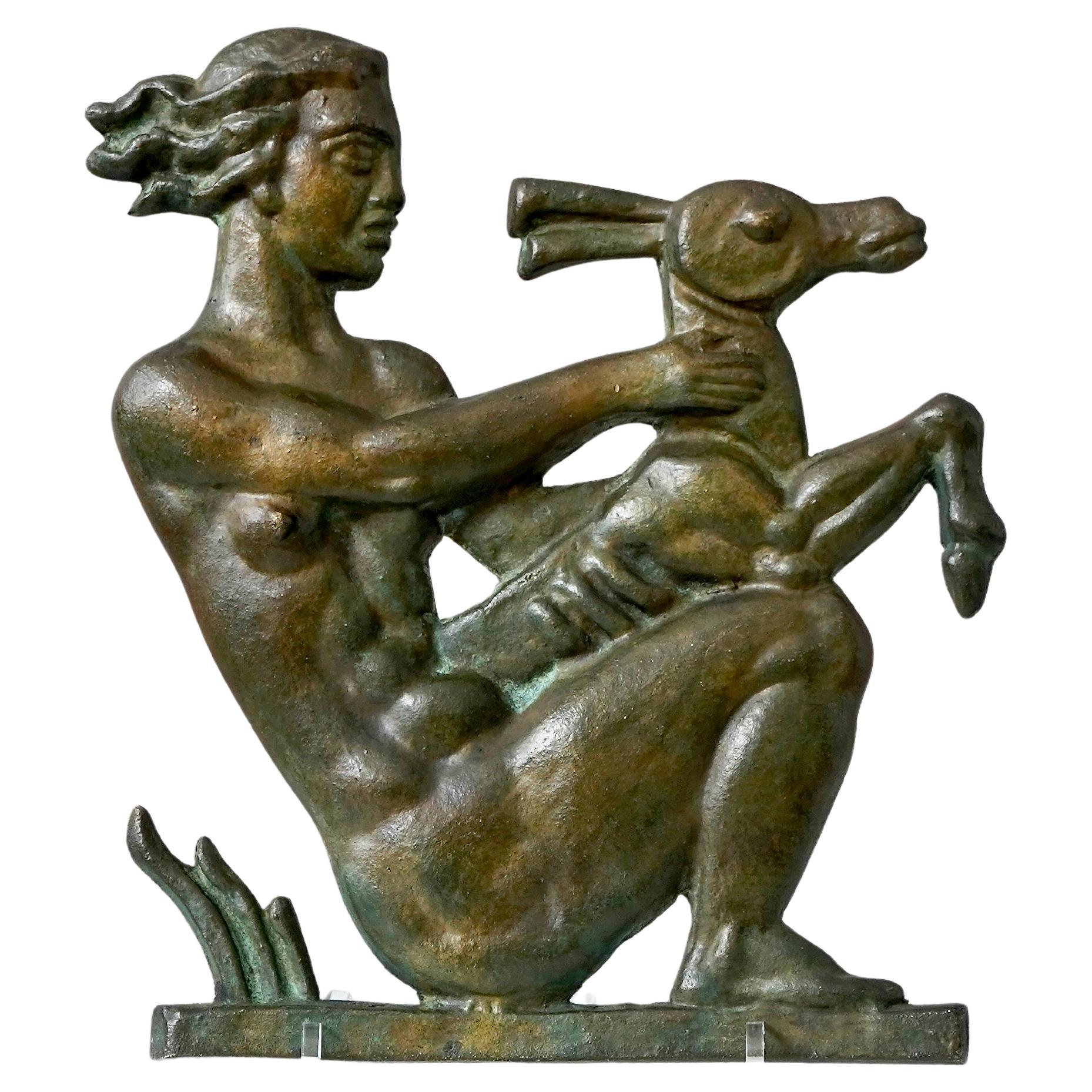 Seltene schwedische Grace-Bronze-Skulptur. Schweden, 1930er Jahre. im Angebot