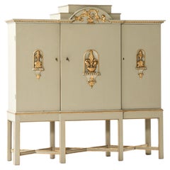 Rare Swedish Grace Cabinet in Paint and Wood, 1920s