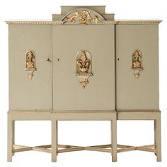 Rare Swedish Grace Cabinet in Paint and Wood, 1920s