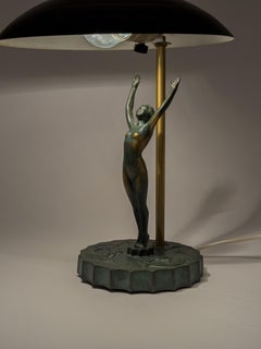 Rare Swedish Grace Figural Table Lamp by Malmö Metallvarufabrik, Sweden