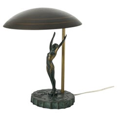 Rare Swedish Grace Figural Table Lamp by Malmö Metallvarufabrik, Sweden