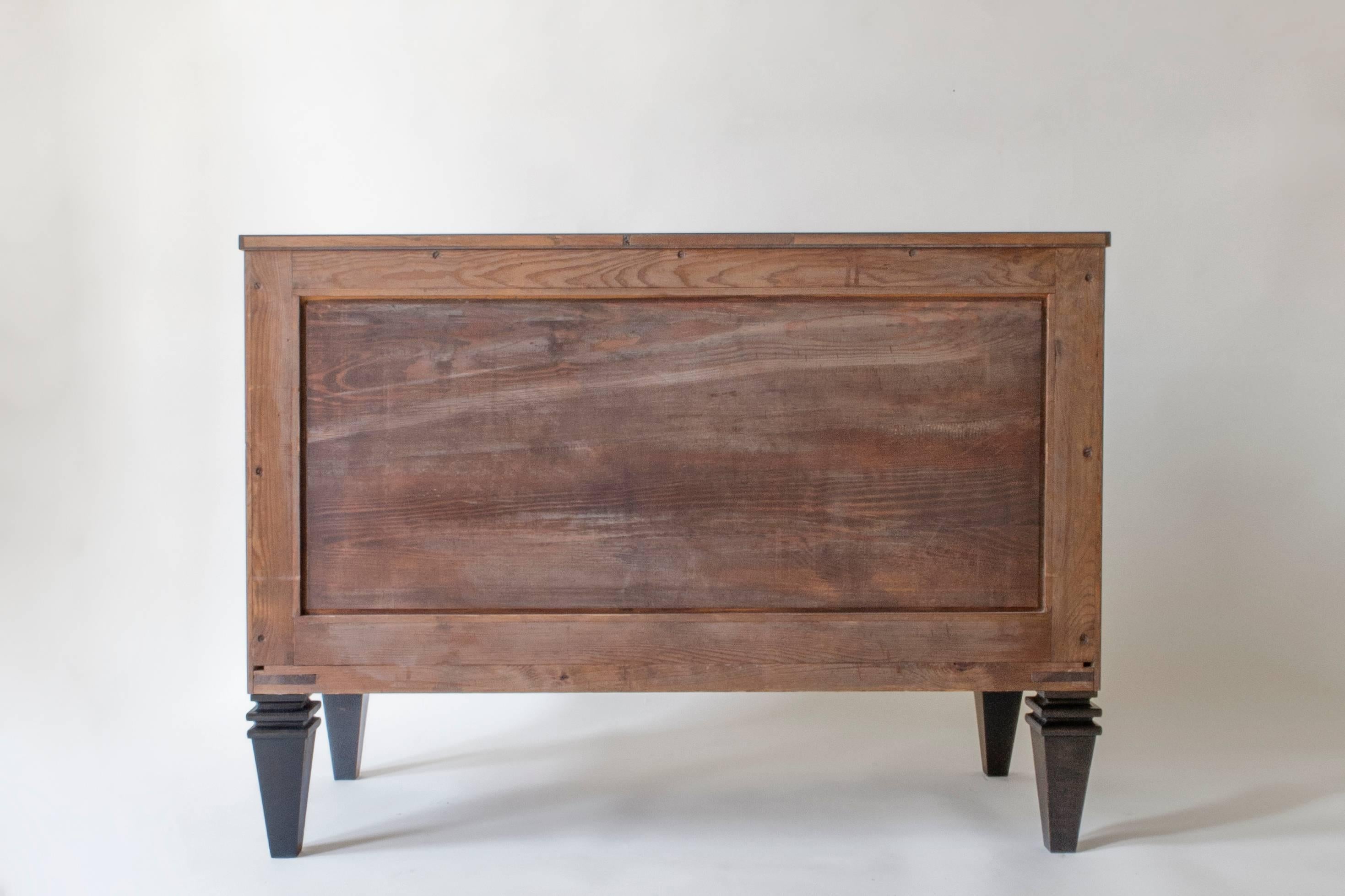 Mid-20th Century Rare Swedish Grace Period Brass Mounted Birch, Zebrawood and Marquetry Commode