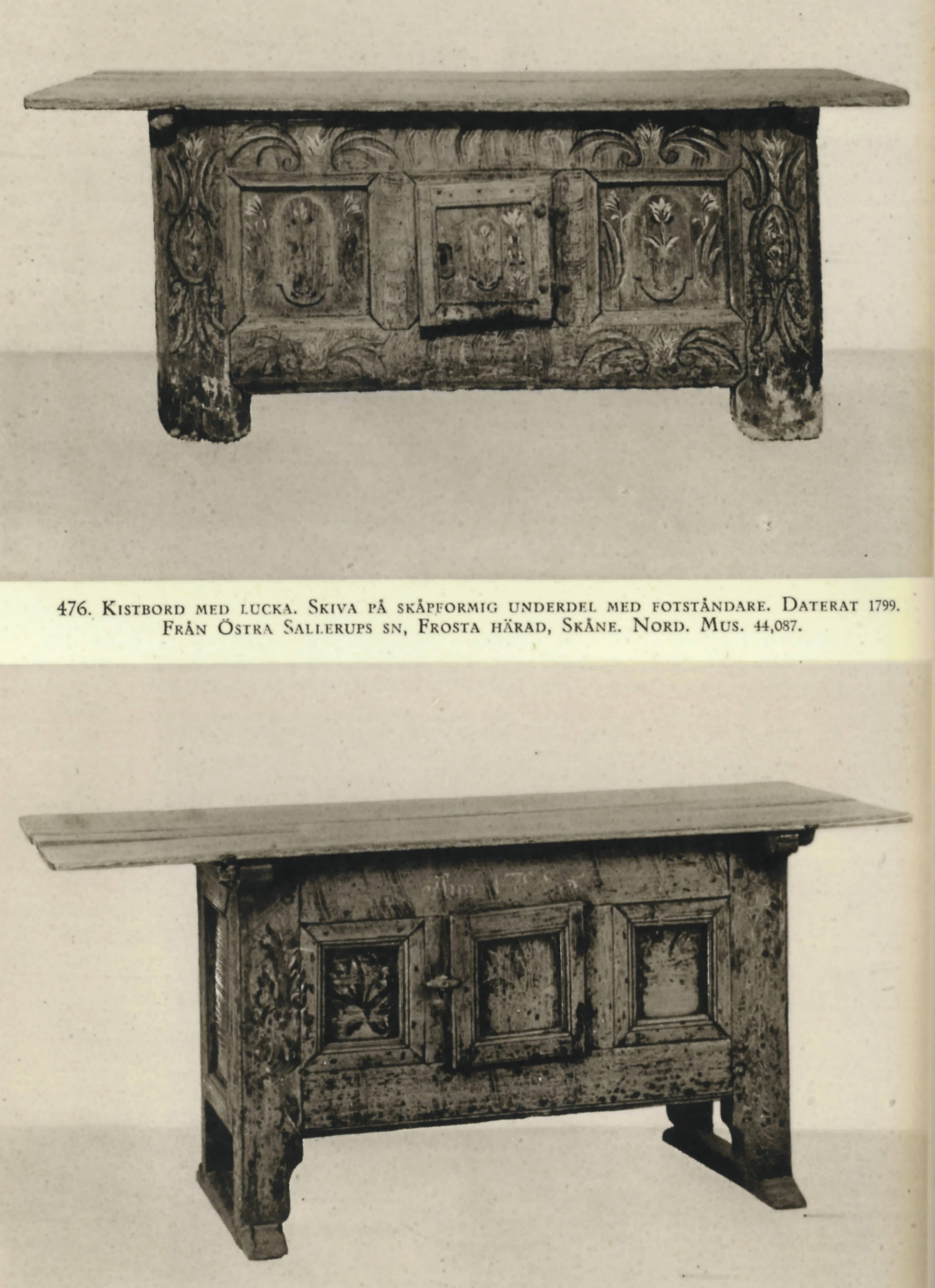 Rare Swedish Kistbord Med Dörr, 18th Century Sideboard, Inscribed and Dated 1786 1