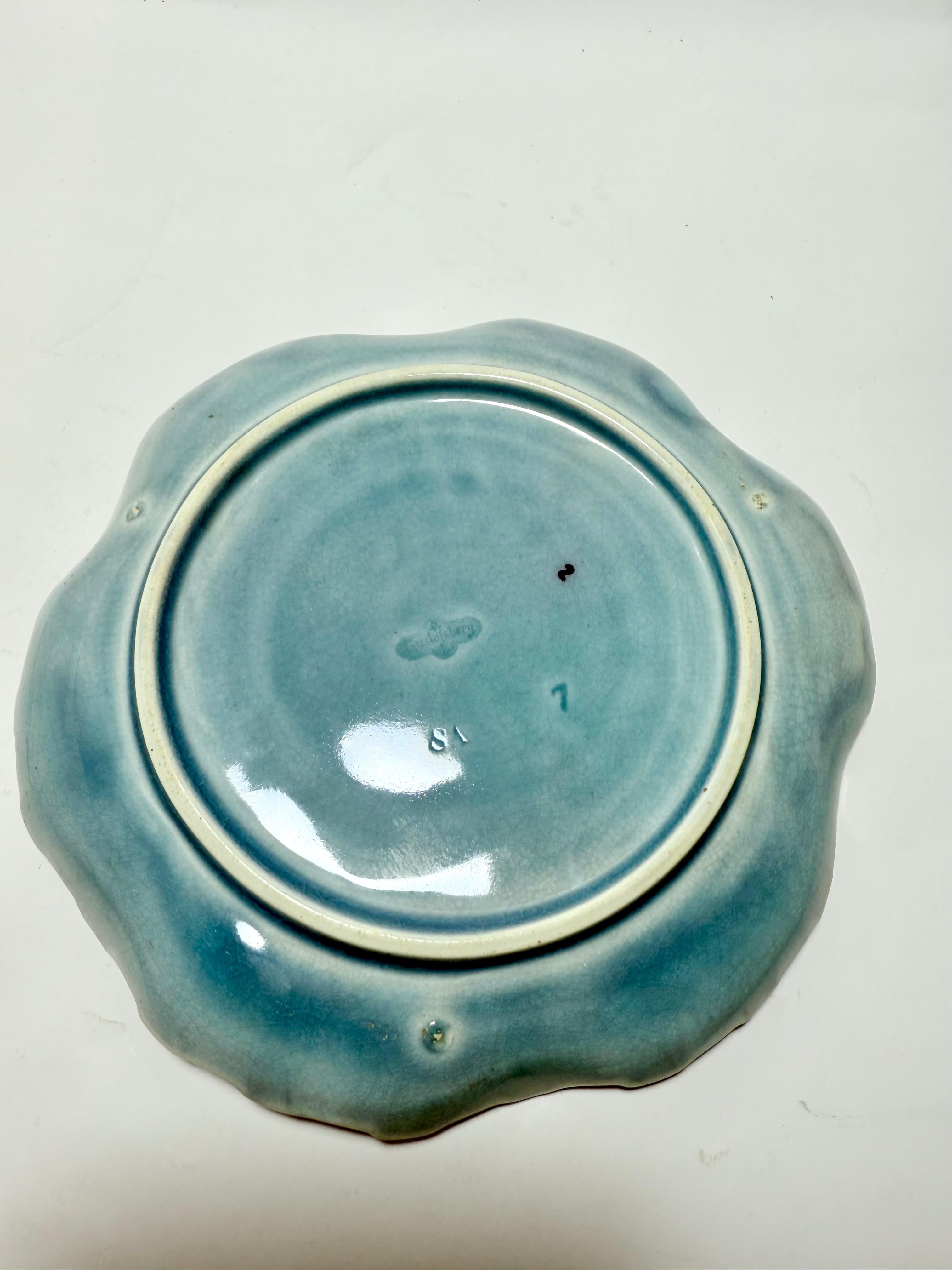 Rara mayólica sueca Gustavsberg, plato lateral en venta 1