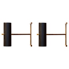 Rare Swedish Mid Century Articulating Brass Wall Lights
