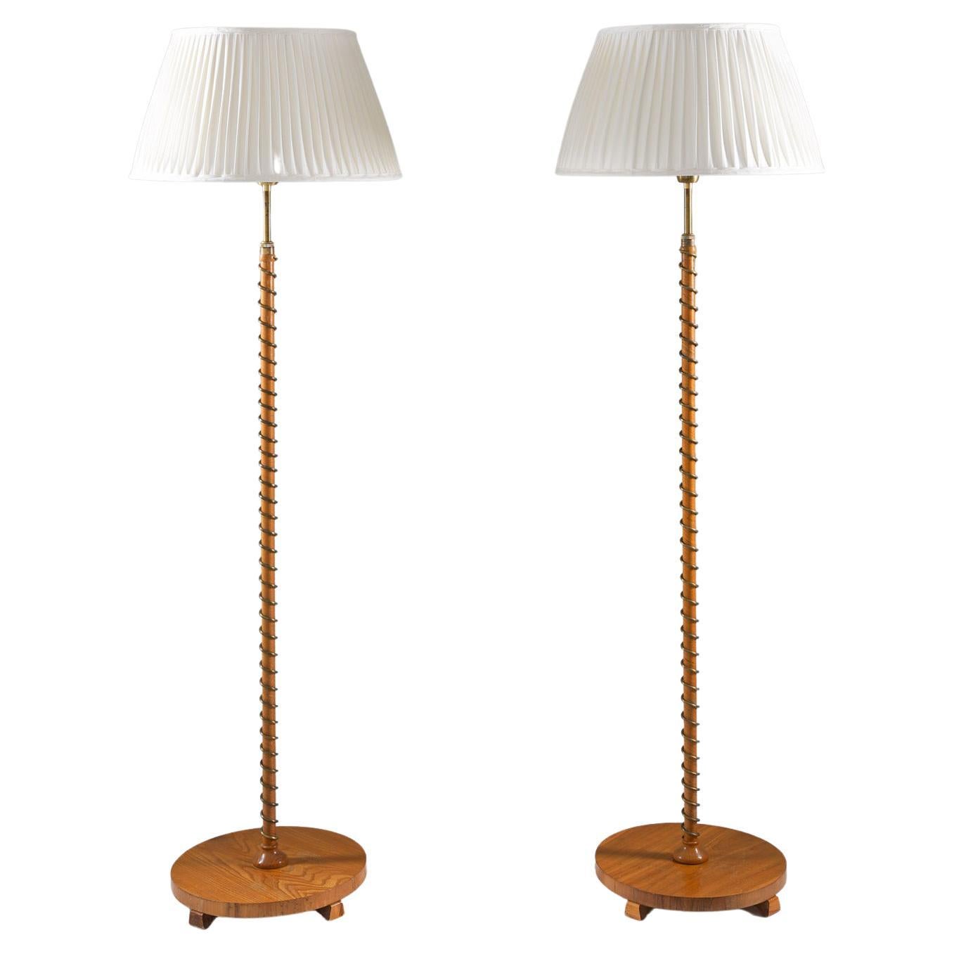 Rare Swedish Modern Floor Lamps, 1940s