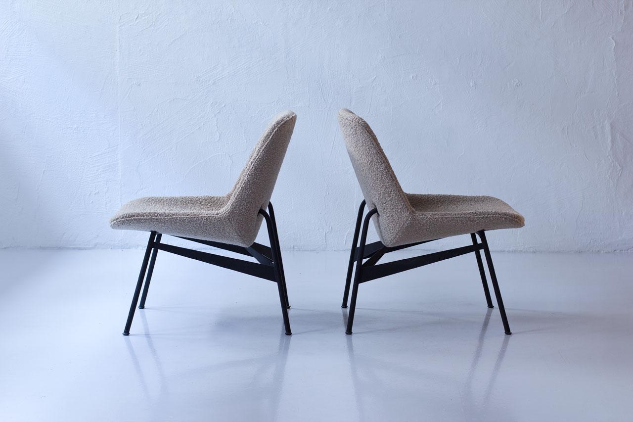 Acier Fauteuils de salon modernes suédois rares de Hans-Harald Molander pour Nordiska Kompaniet en vente
