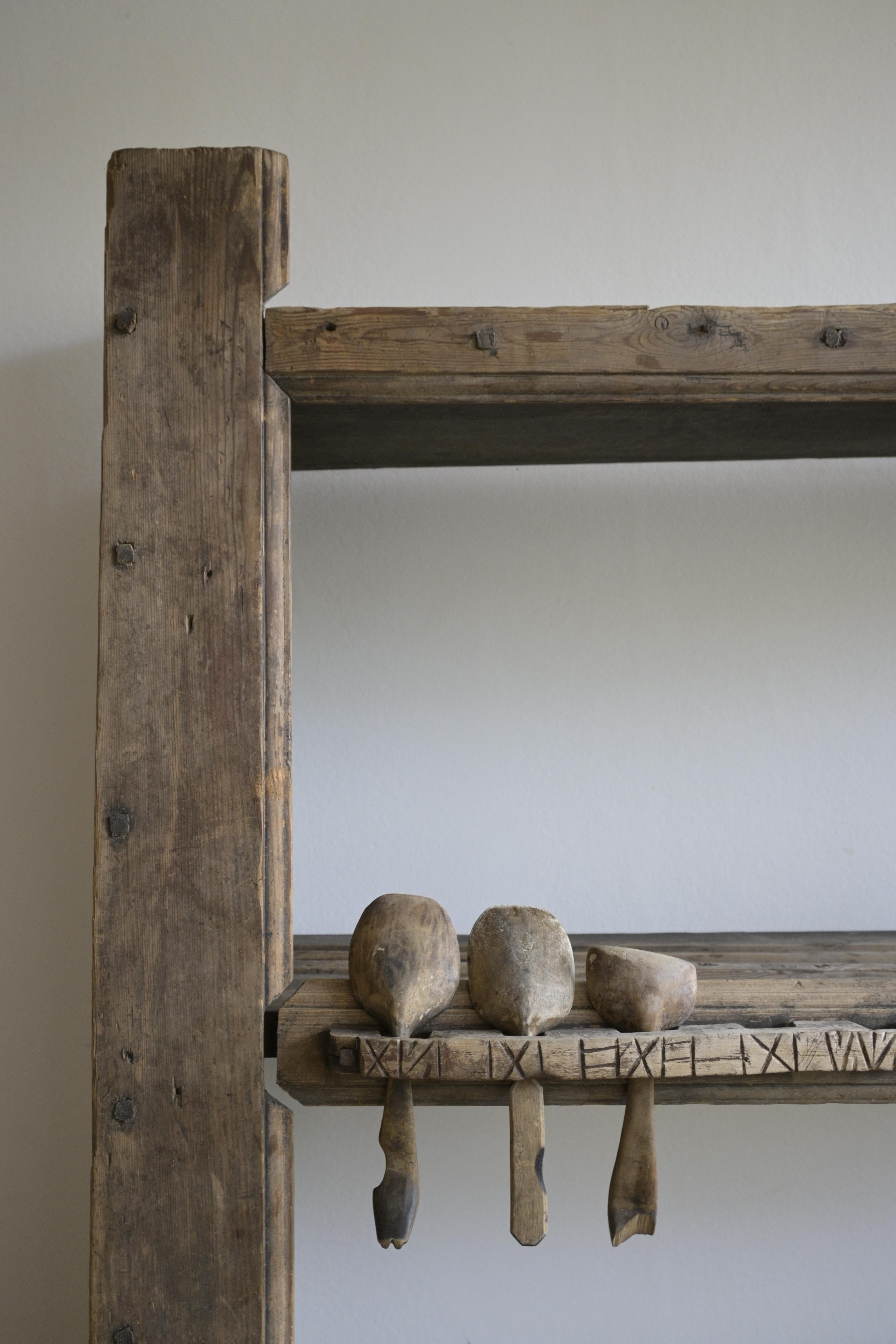 Mid-18th Century Rare Swedish Primitive 'Kärlhylla' Shelf Cabinet ca 1730