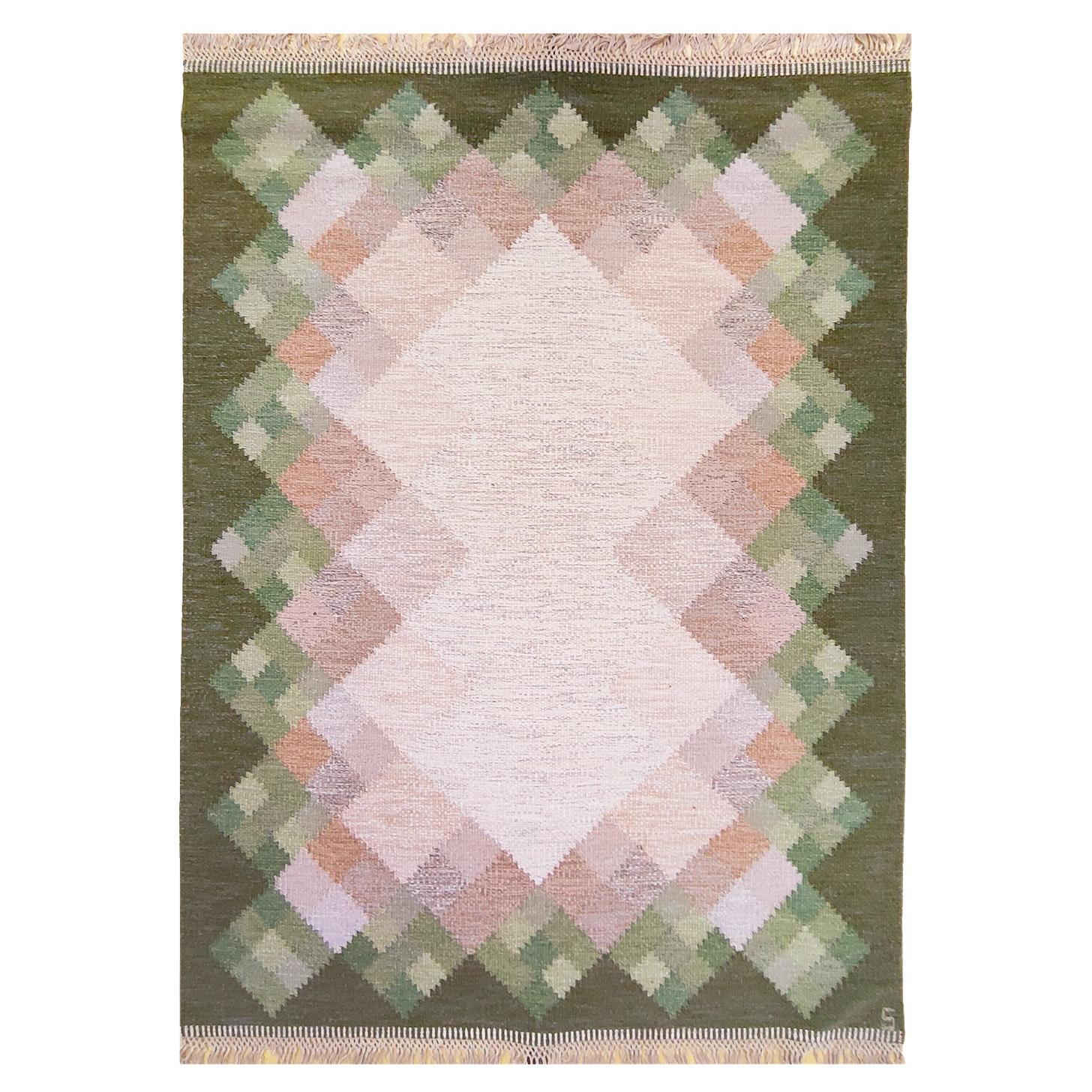 Seltener schwedischer Röllakan-Opal-Teppich von Brita Svefors für Axeco, 170x230cm, 5.6x7.6ft im Angebot