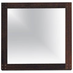Rare Swedish Rosewood Mirror with Silver Detail by Uno & Östen Kristiansson