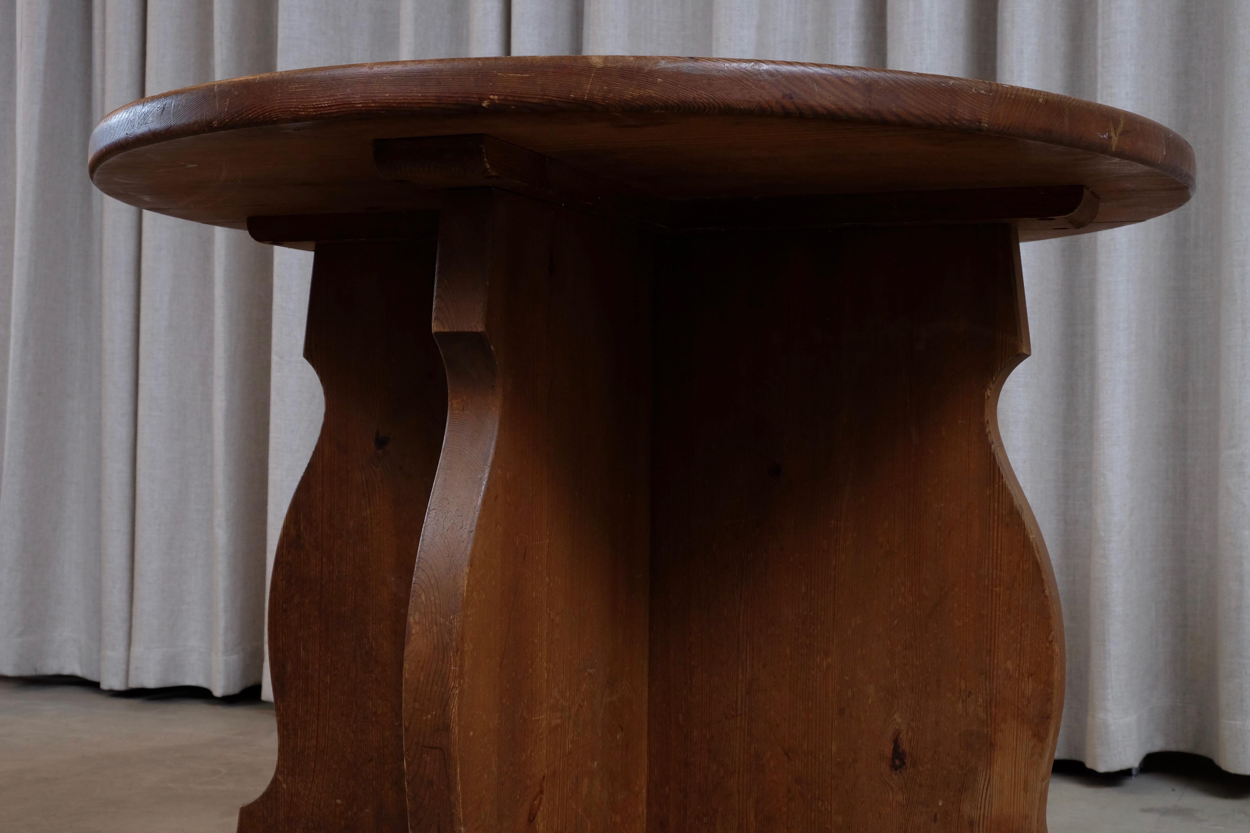Rare Swedish Side Table or Sofa Table in Pine, 1940s 2