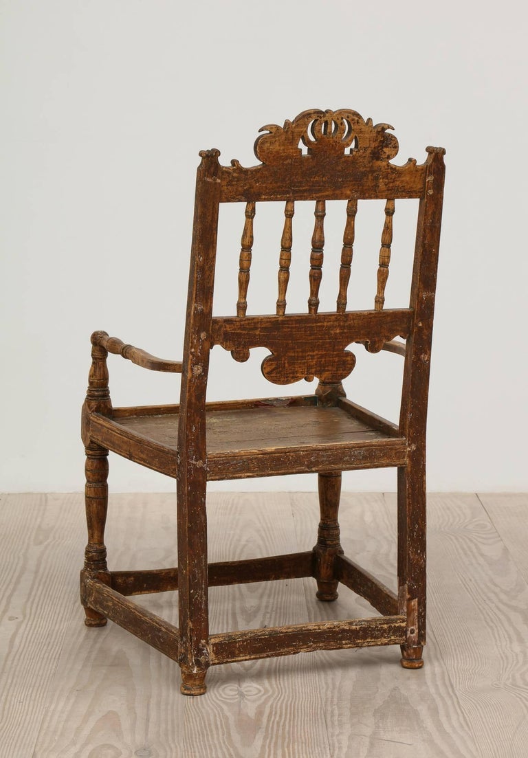 Rare Swedish Torna Allmoge Armchair, Origin Sweden, circa 1800 For Sale at 1stDibs