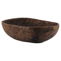 Rare Swedish Wooden Bowl in Birch Wood and Wabi Sabi Style Produced 1793