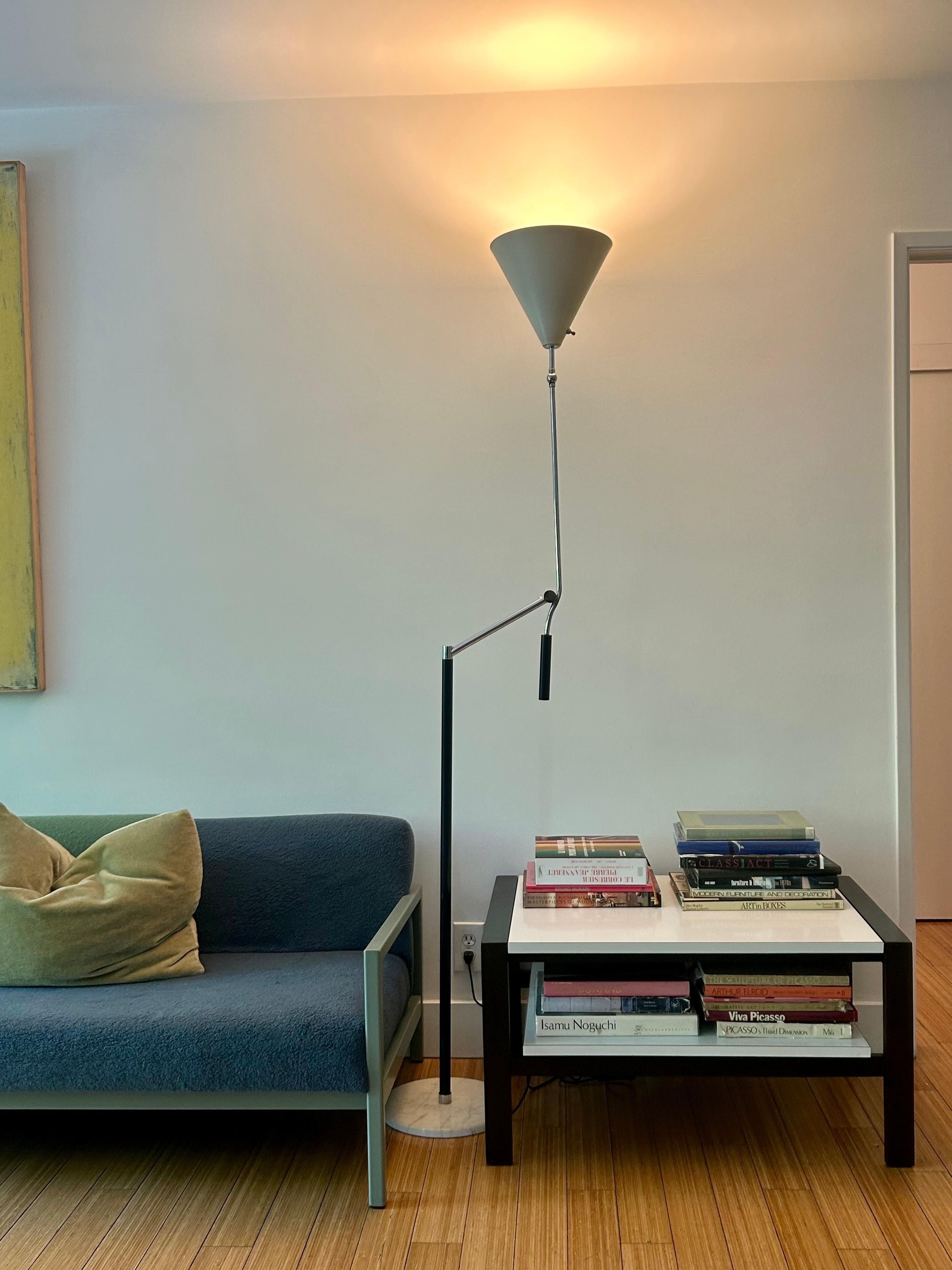 Mid-Century Modern Rare Swerve Arm Architectural Lamp Arteluce For Sale