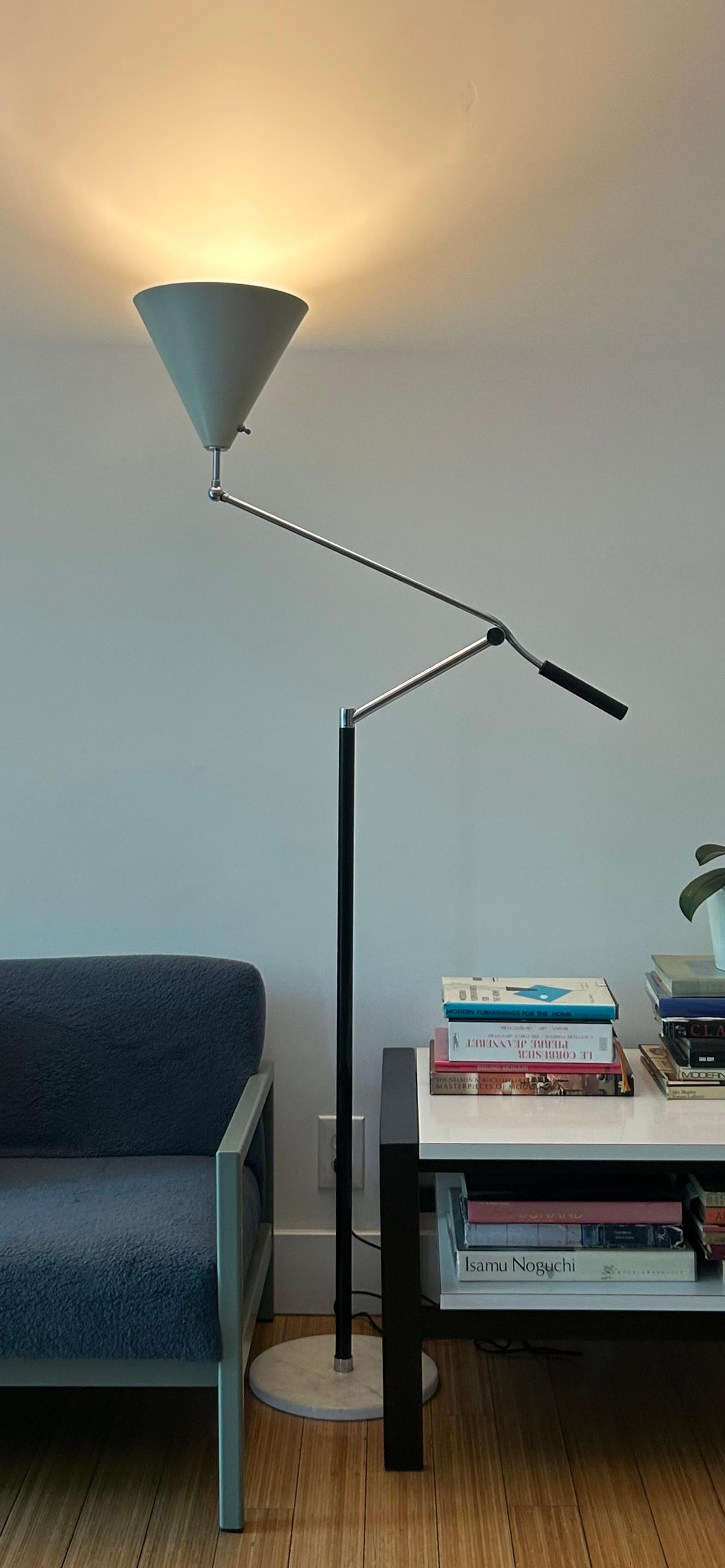 Metalwork Rare Swerve Arm Architectural Lamp Arteluce For Sale