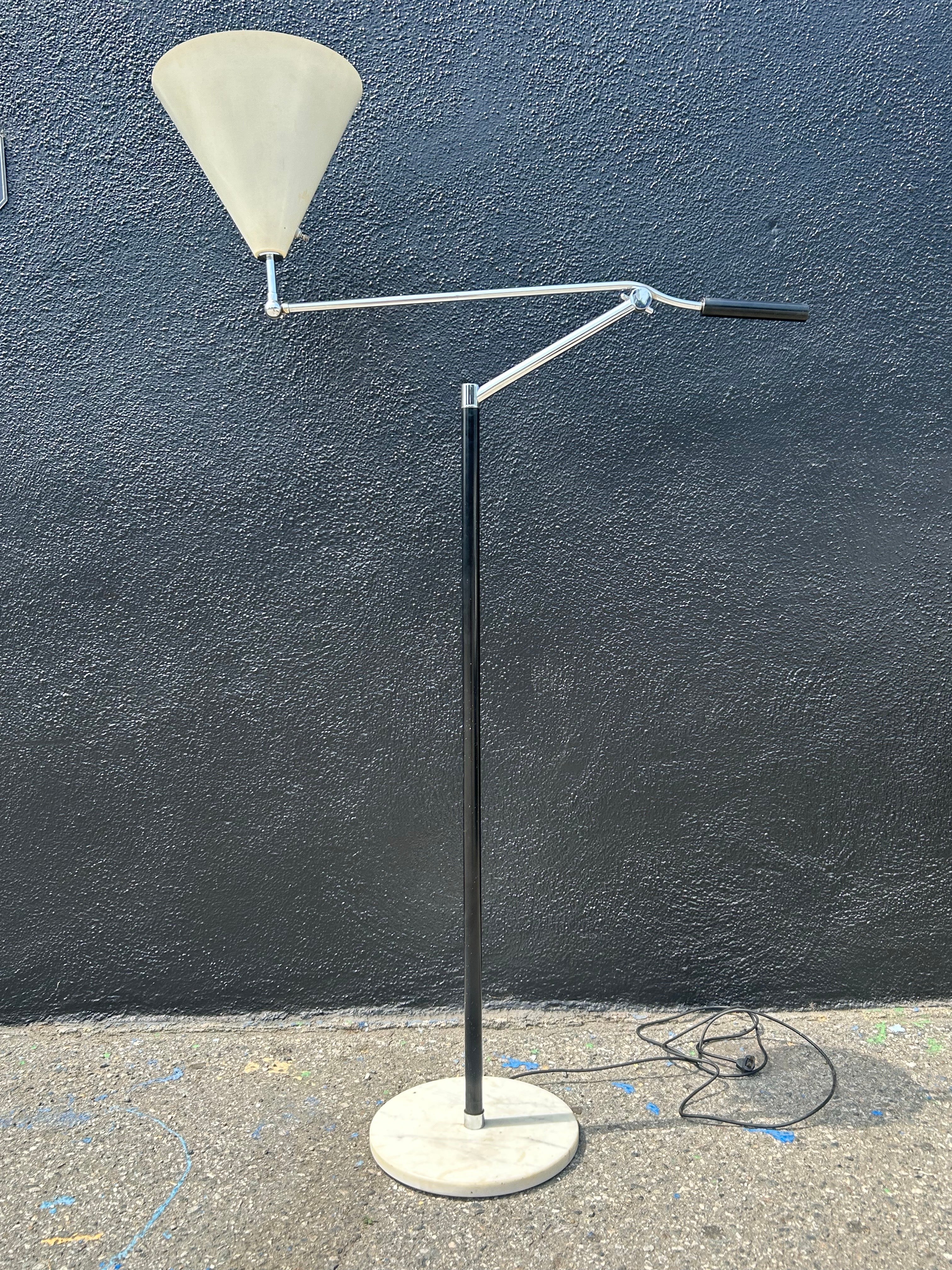 Steel Rare Swerve Arm Architectural Lamp Arteluce For Sale