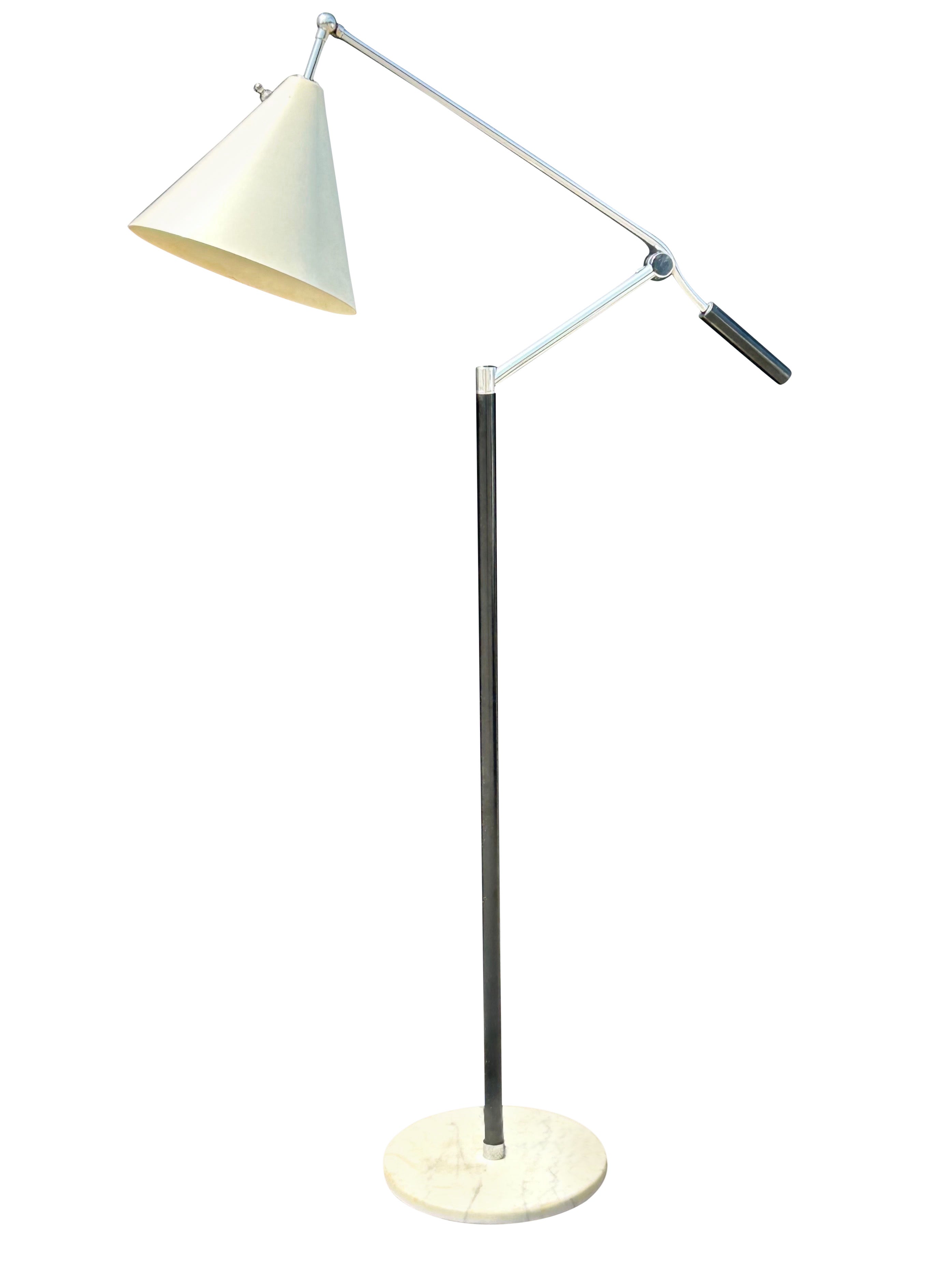 Rare Swerve Arm Architectural Lamp Arteluce For Sale