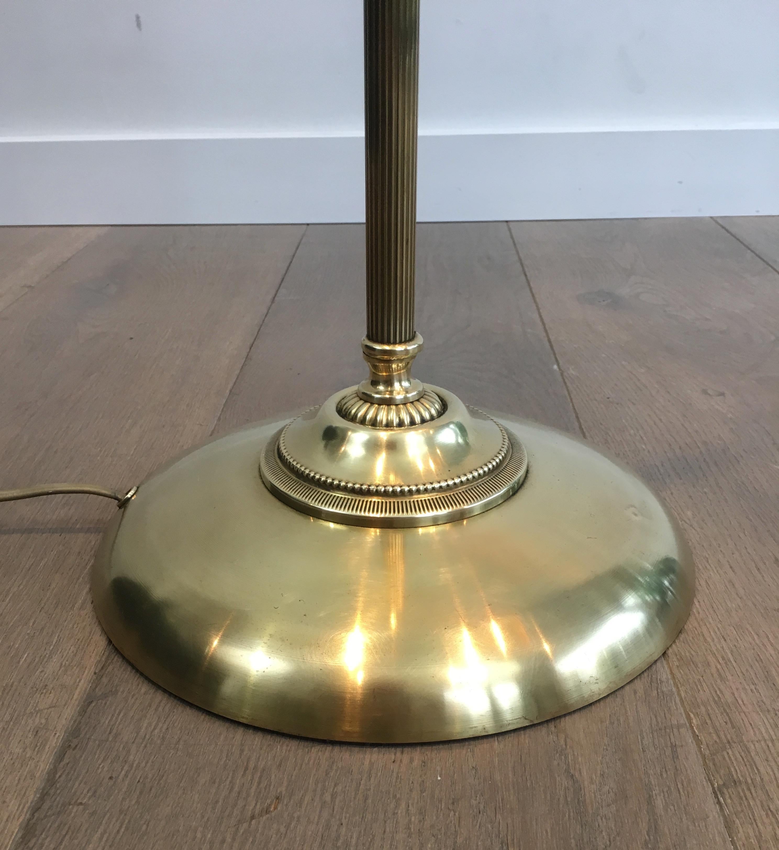 Rare Swinging Turning Brass Floor Lamp, French, circa 1940 5