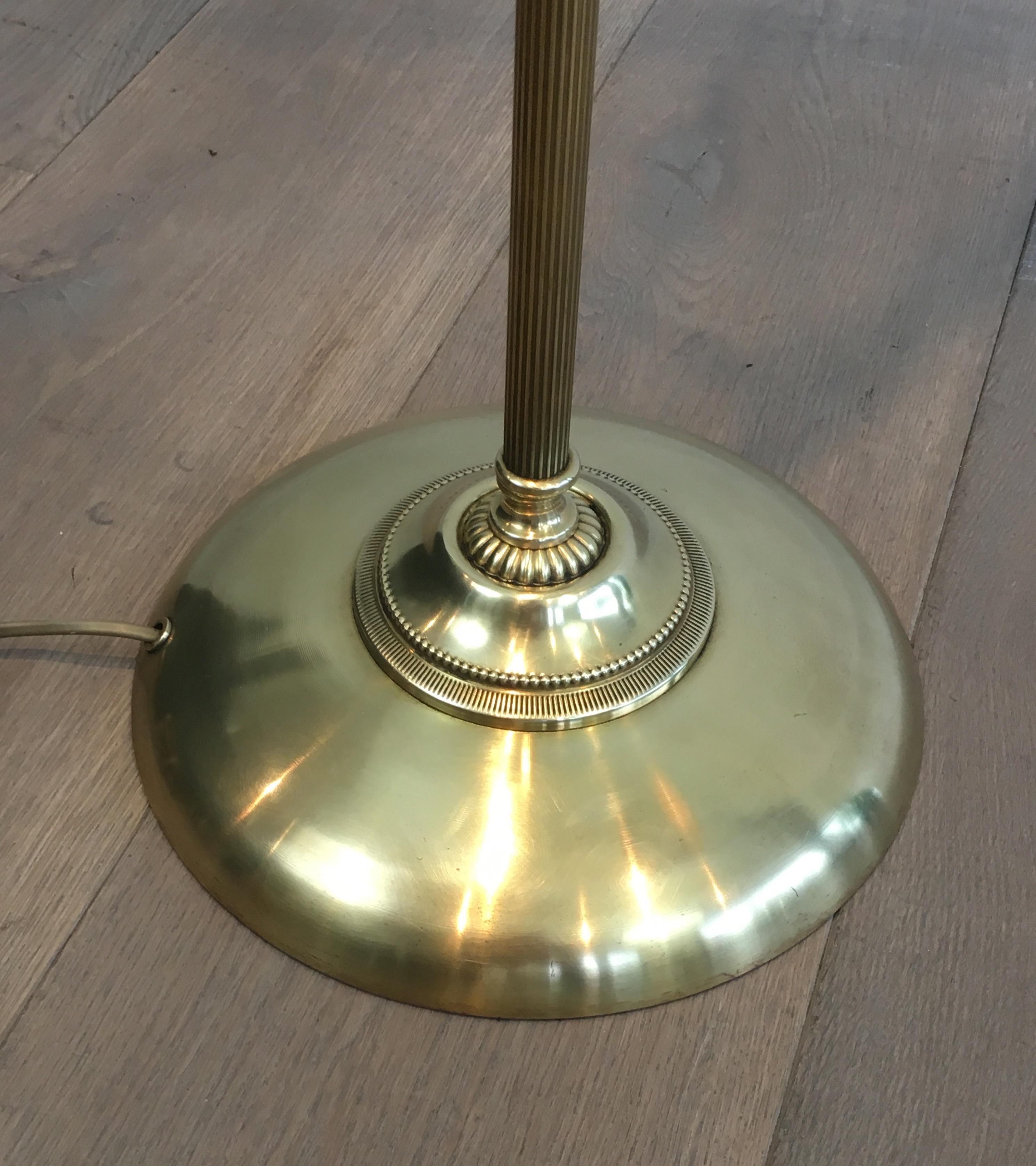 Rare Swinging Turning Brass Floor Lamp, French, circa 1940 10