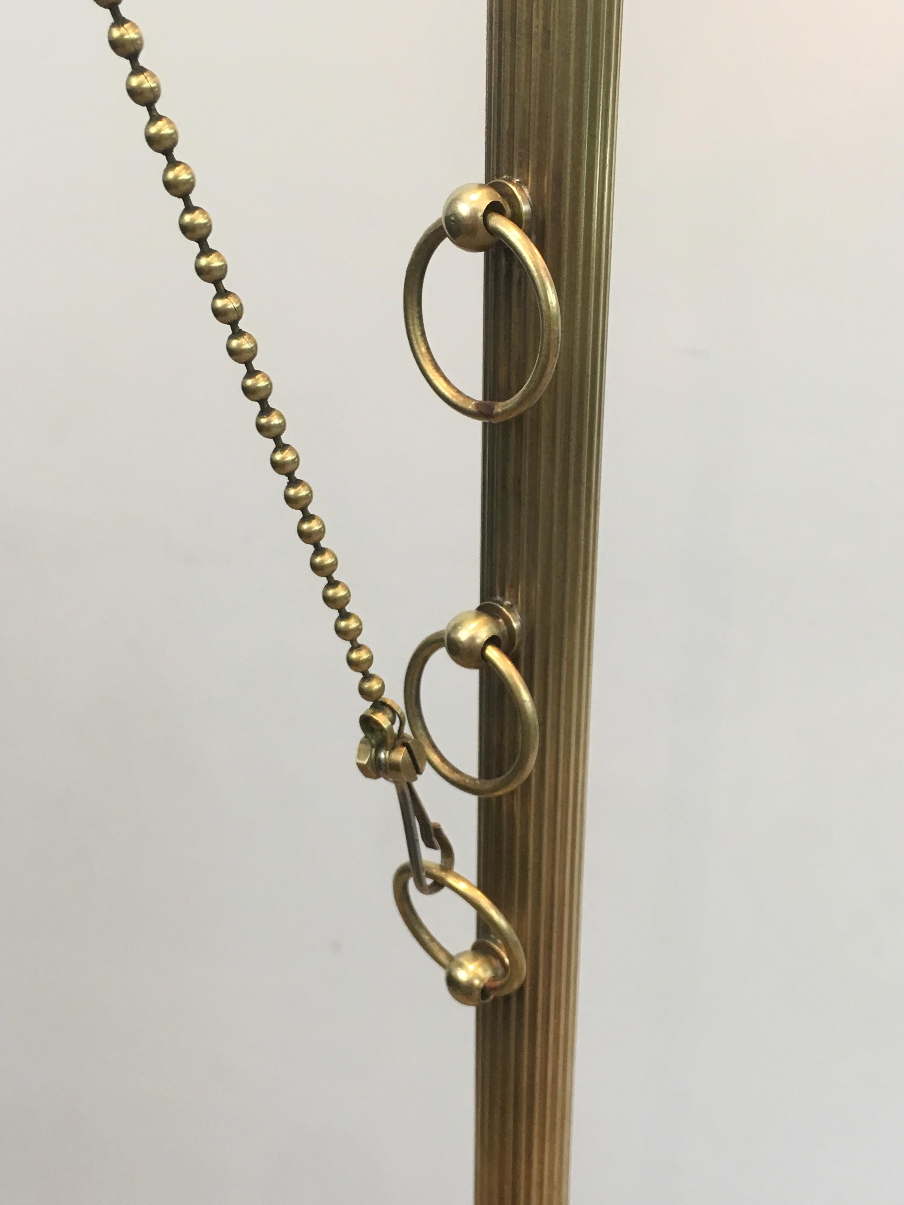 Rare Swinging Turning Brass Floor Lamp, French, circa 1940 4