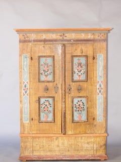 Rare Swiss alp painted children cupboard dated 1833