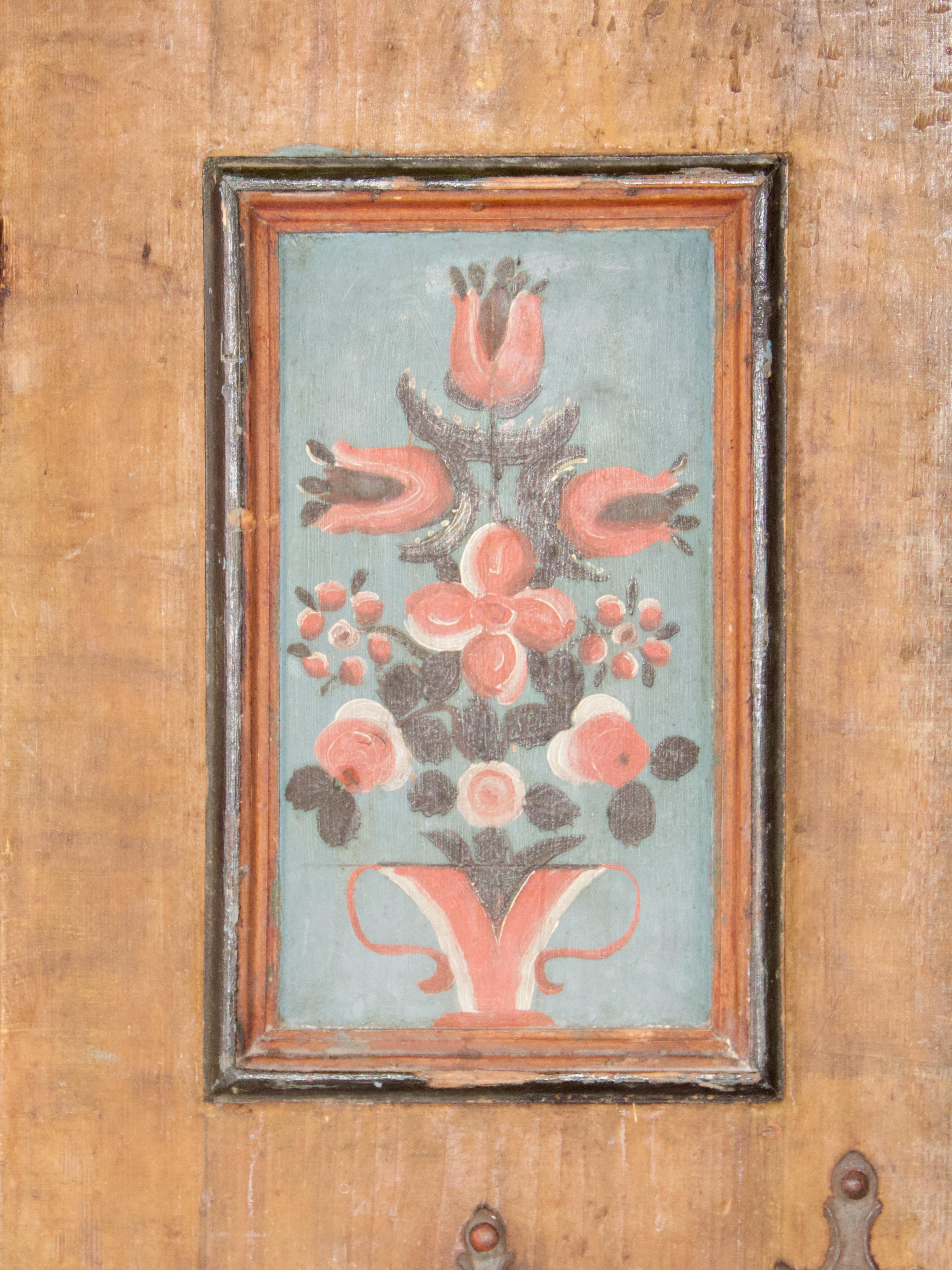 Rare armoire d'enfant peinte en alpage suisse, datée de 1833 Bon état - En vente à grand Lancy, CH