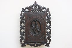 Rare Swiss Black Forest key cabinet hallway hanging cabinet floral hand carved