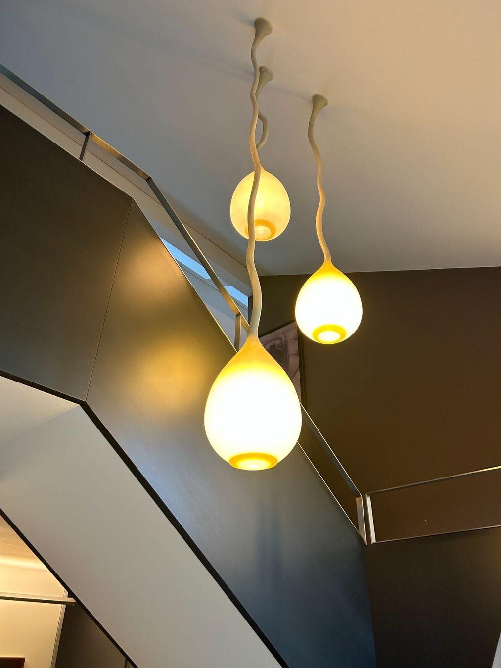 Rare Swiss Design Jingzi Ceiling Lamps, Herzog & De Meuron, for Belux, 2000s For Sale 7