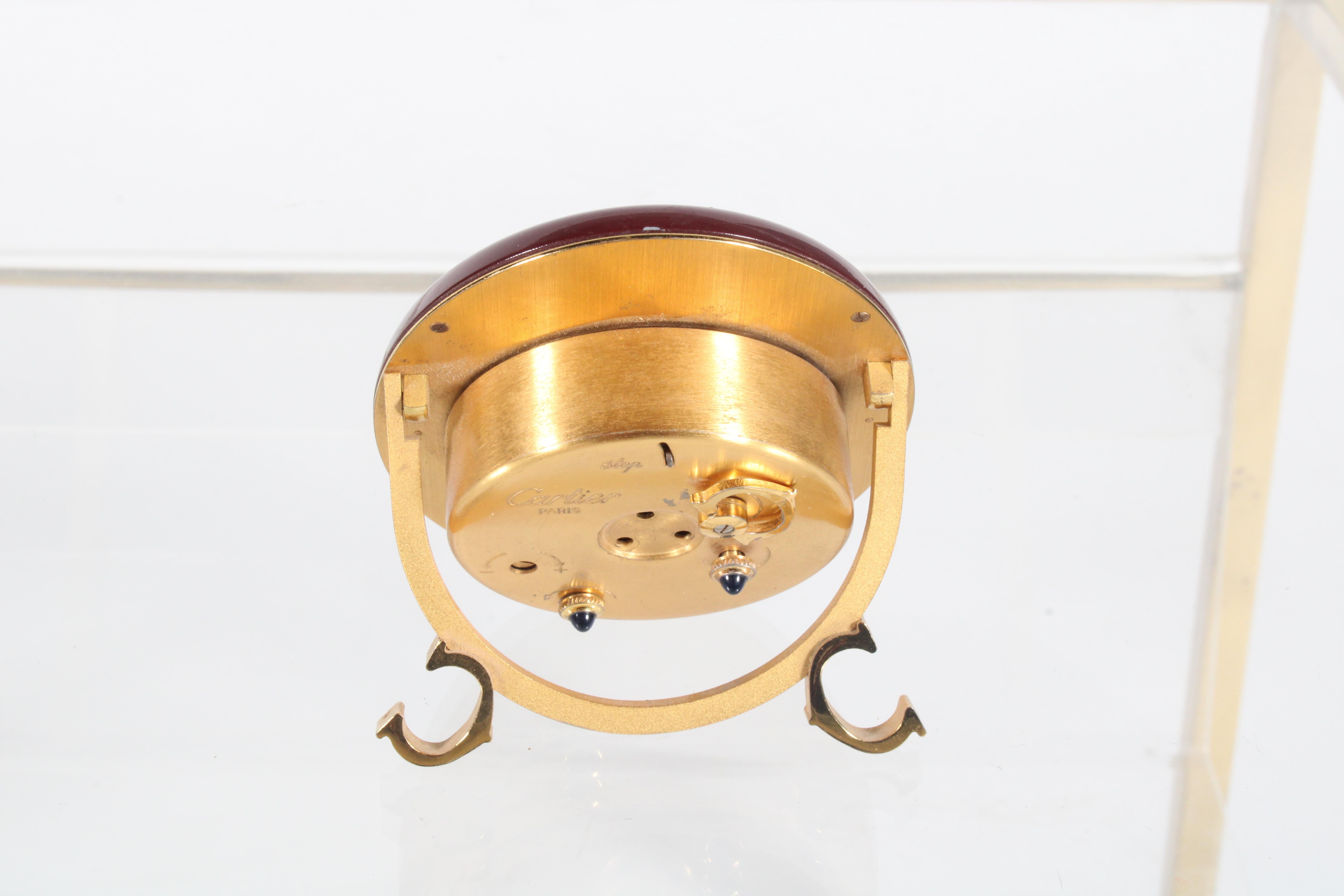Hand-Crafted Rare Swiss Made Cartier  'Les Must' Desk Clock * Free Worldwide Delivery For Sale
